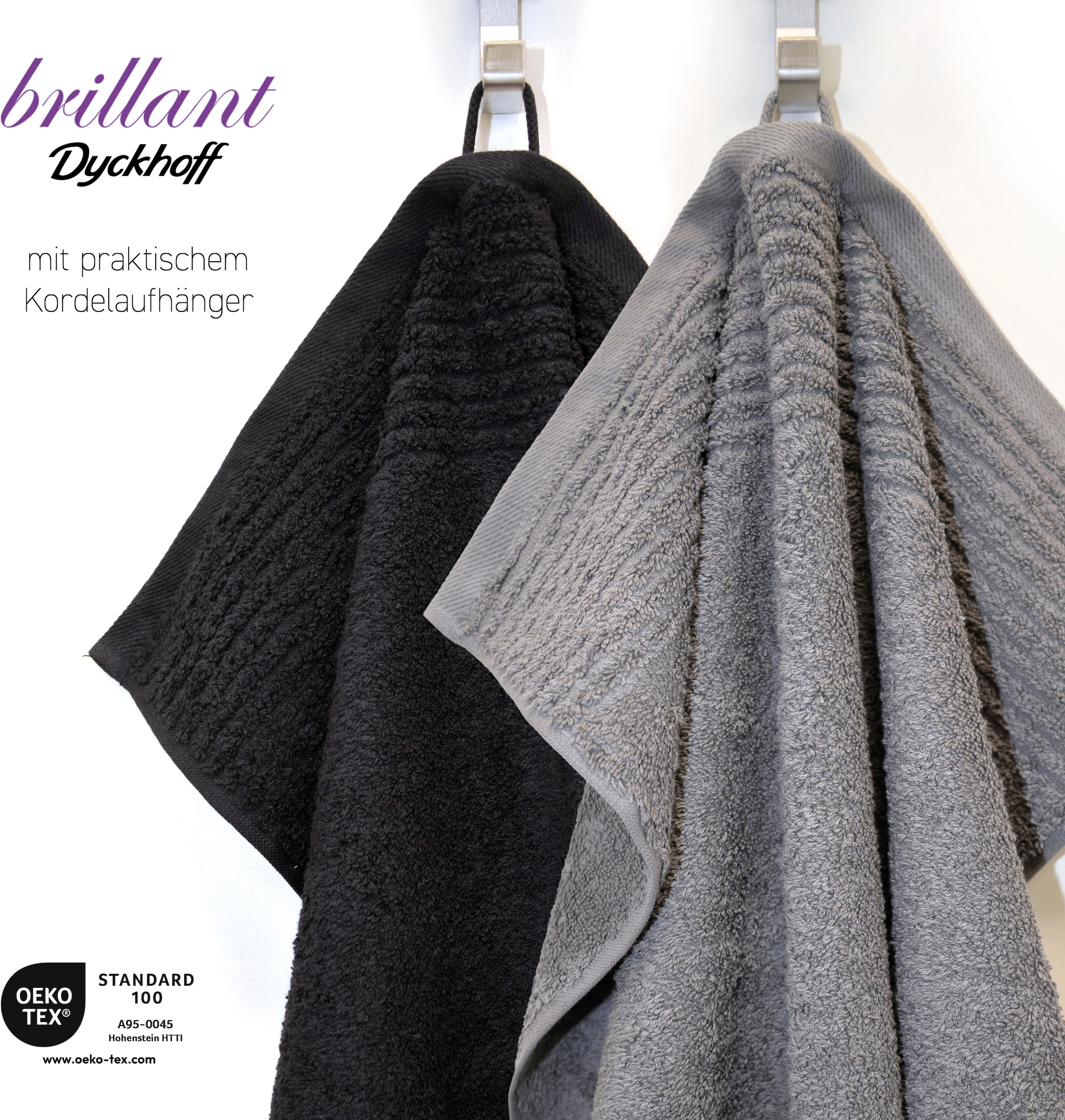 Dyckhoff Handtuch Set »Brillant« Set 6 Stk. Walkfrottee mit Streifenbordüre;4 Handtücher (50x100cm), 2 Duschtücher (70x140cm)