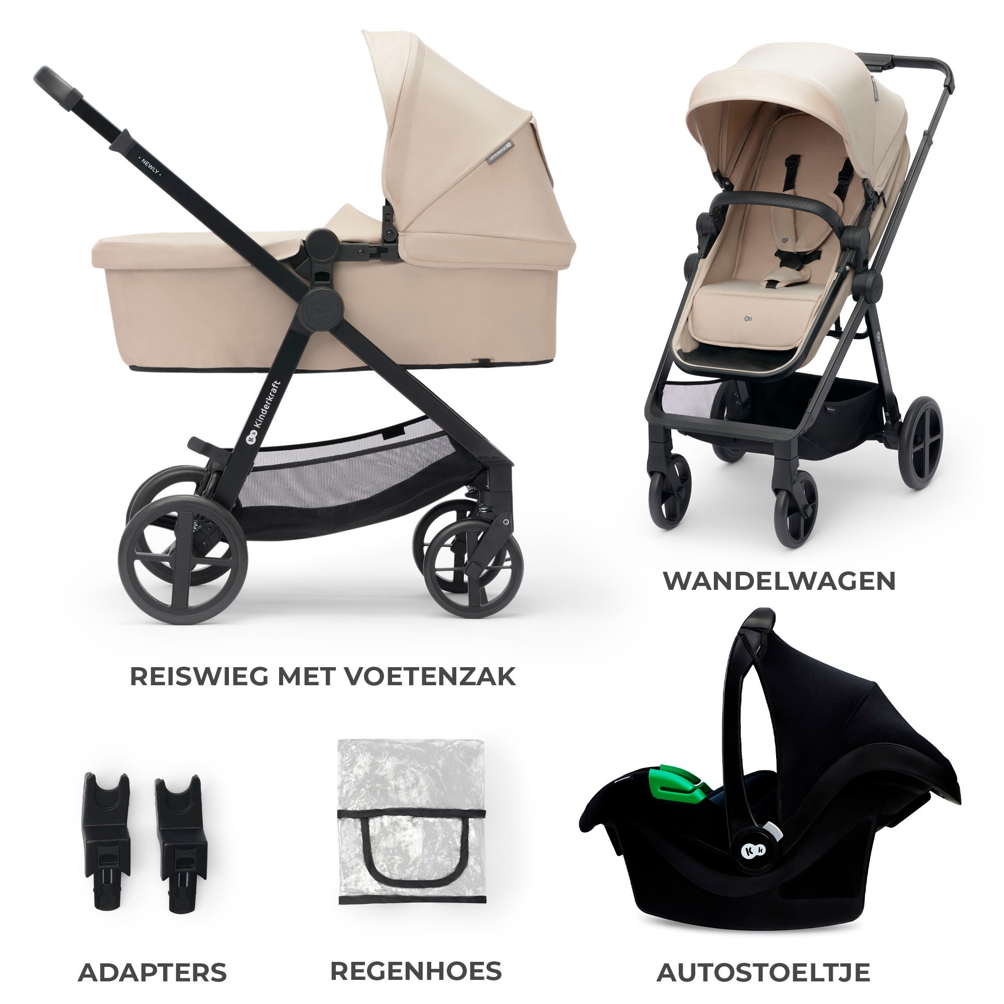 Kinderkraft Kombi-Kinderwagen »NEWLY 3IN1 MINK PRO«, 22 kg