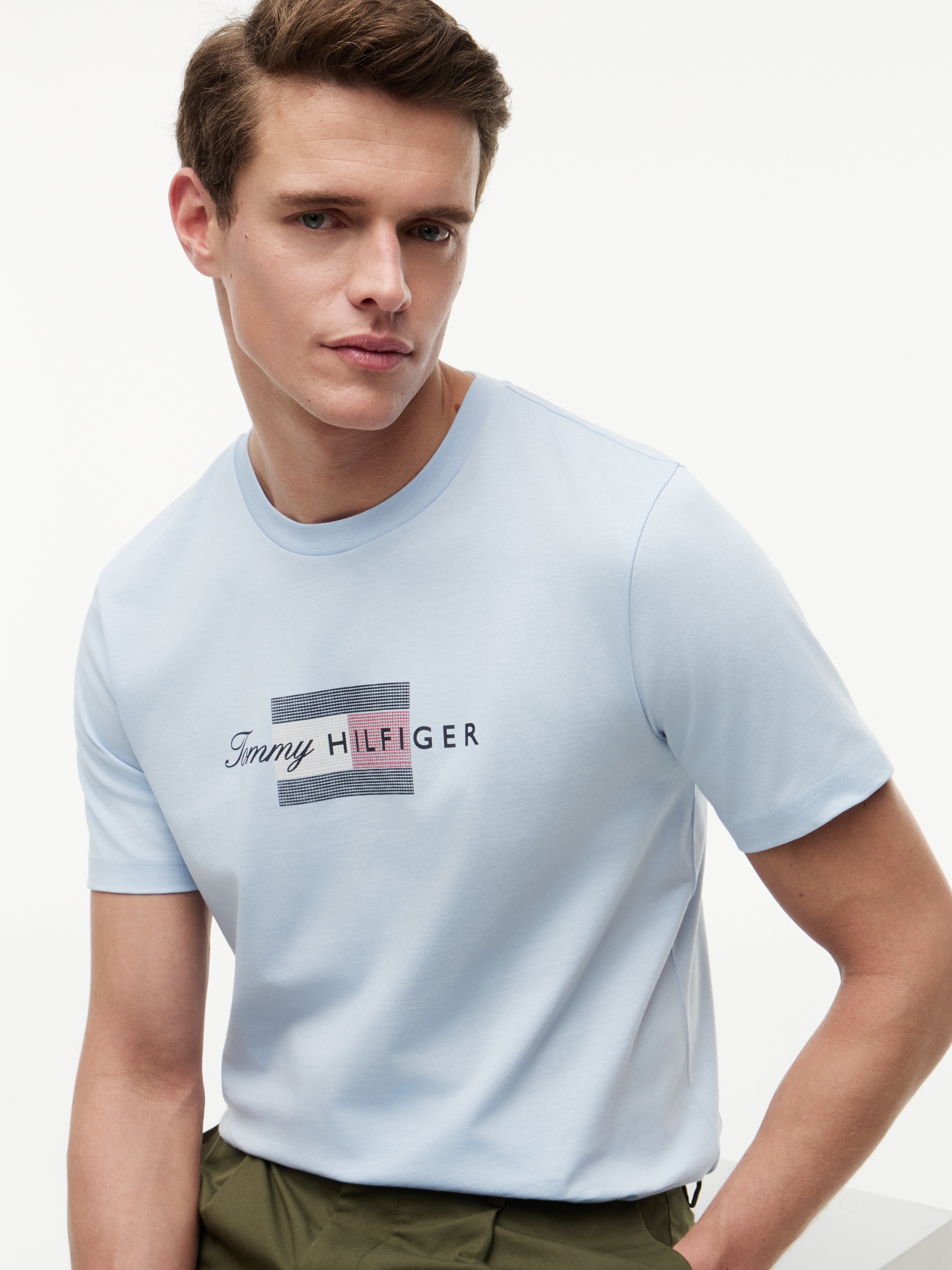 Tommy Hilfiger T-Shirt »SCRIPT FLAG REGULAR TEE« aus Jersey mit Flag-Grafik