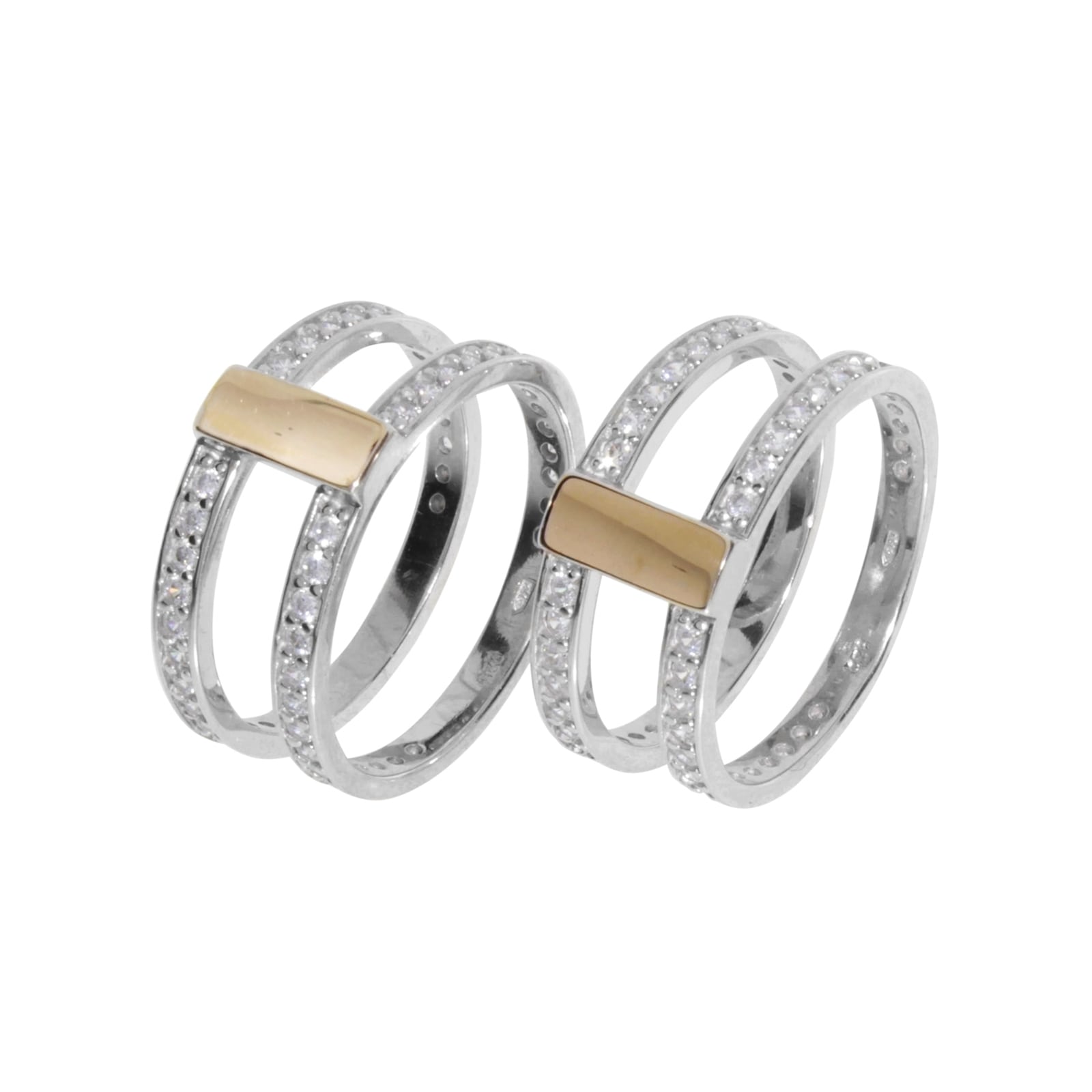 OSTSEE-SCHMUCK Fingerring »- Sunny Exklusiv - Silber 925/000 & Gold 585/000 - Zirkonia«