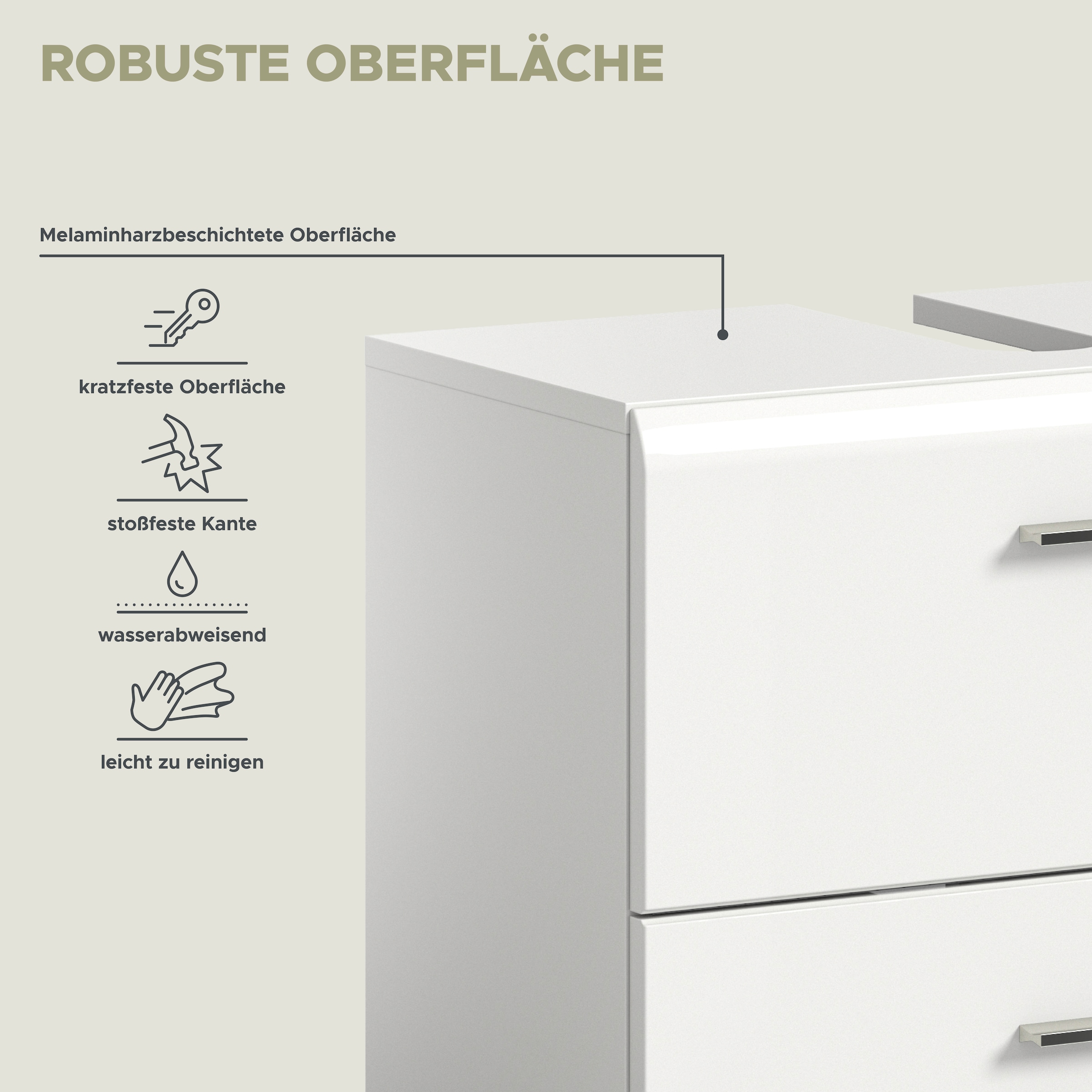 INOSIGN Badmöbel-Set »FLORENZ, TOPSELLER!, 3-teilige Badkombination, hochwertige MDF-Front«, (best. aus: 1 Hochschrank, 1 Waschbeckenunterschrank, 1 Spiegelschrank), Bad-Kombination, Bad-Möbel, Badezimmer, Kombination, Kombi