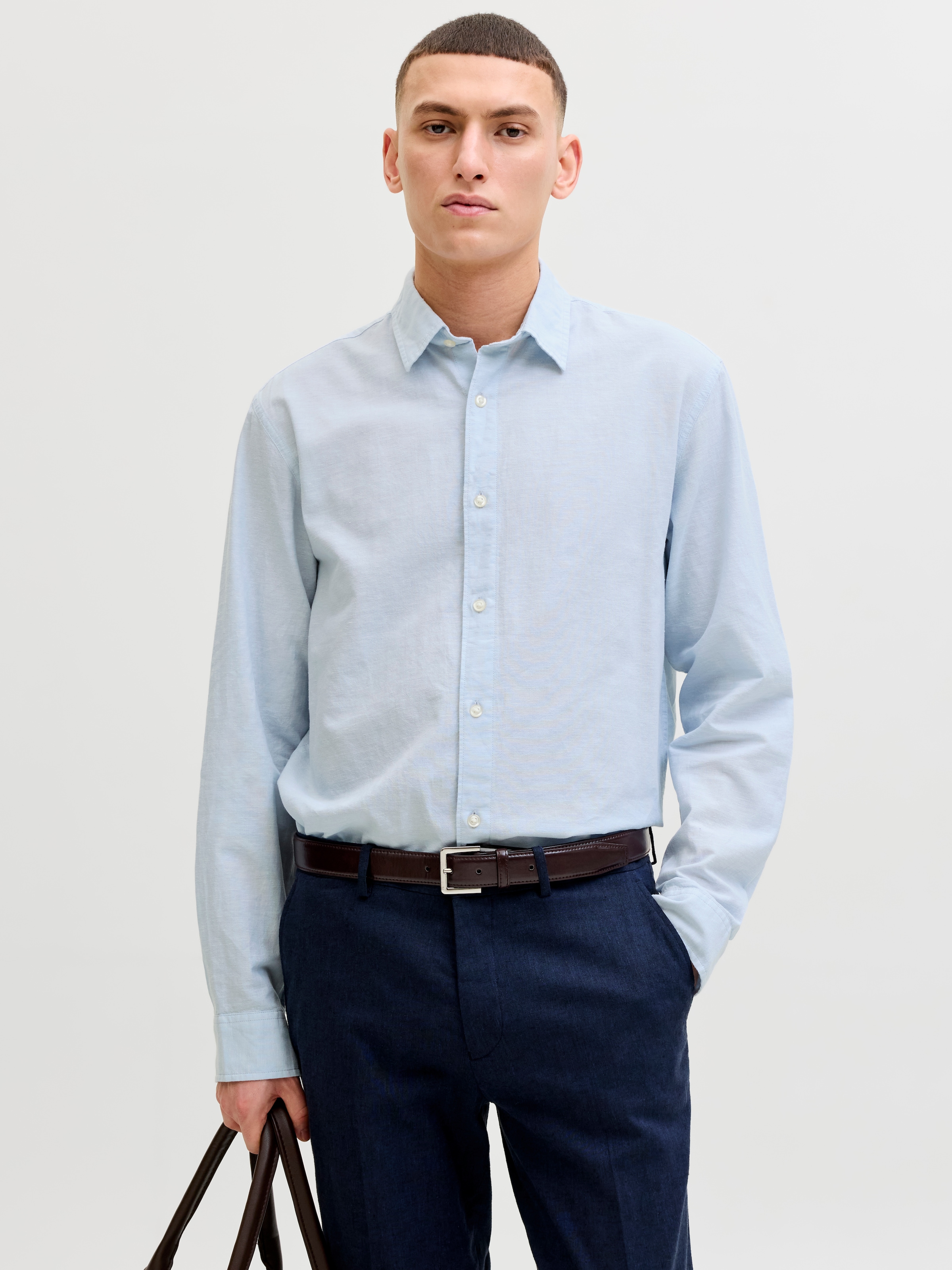 Jack & Jones Langarmhemd »JJEBREEZE LINEN BLEND SHIRT L/S SN« mit Knopfleiste