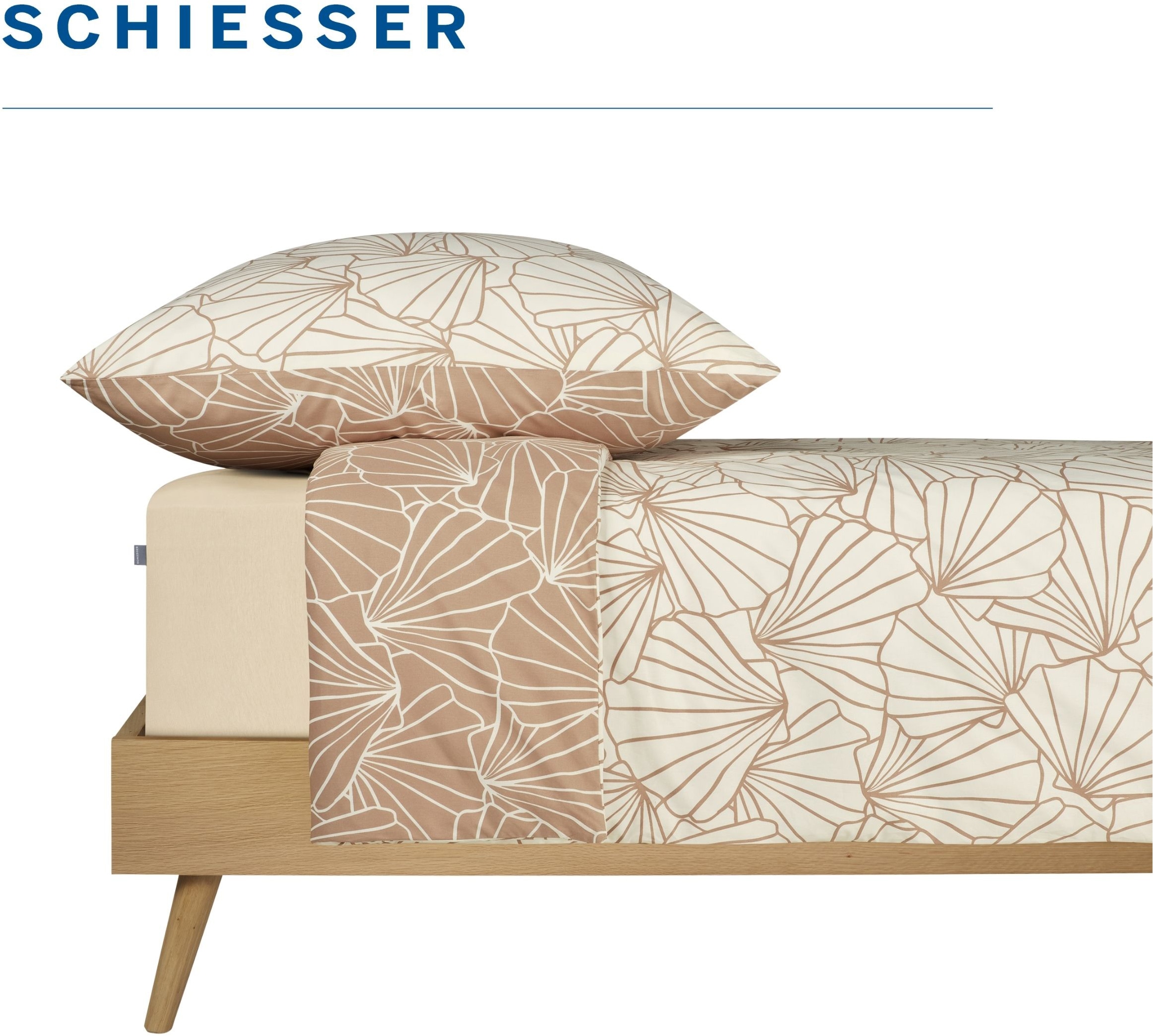 Schiesser Wendebettwäsche »Mariel aus weicher Baumwolle mit maritimer Muscheloptik« 2 Stk. OEKO-TEX® MADE IN GREEN
