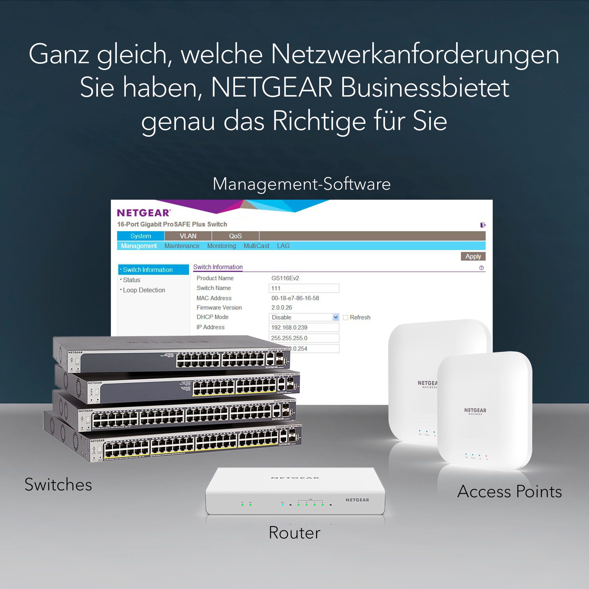 NETGEAR Netzwerk-Switch »GS108E Switch 8 Port Gigabit Ethernet LAN Switch Plus«
