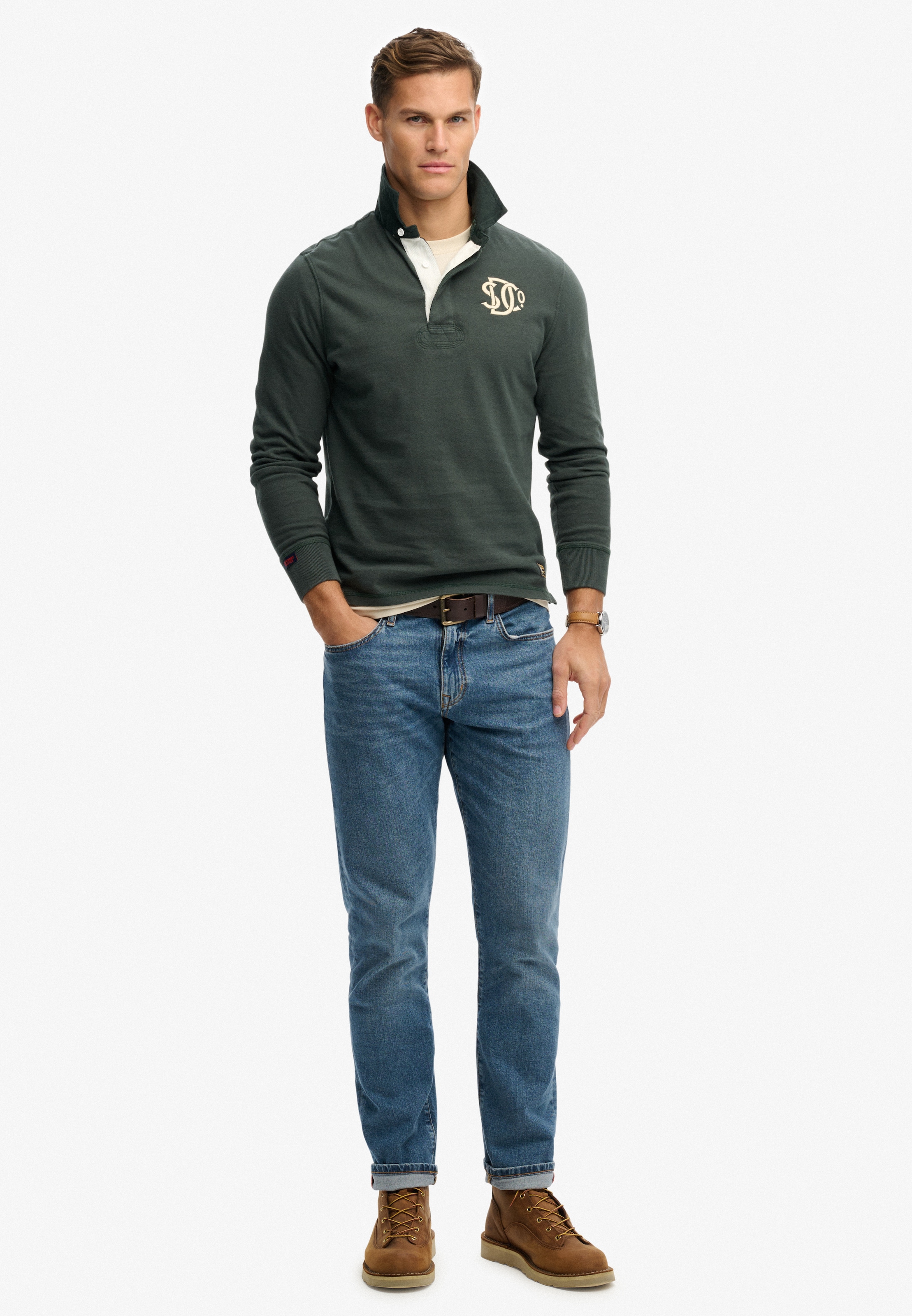Superdry Langarmshirt »VINTAGE ATHLETIC RUGBY« Baumwolle, relaxed fit