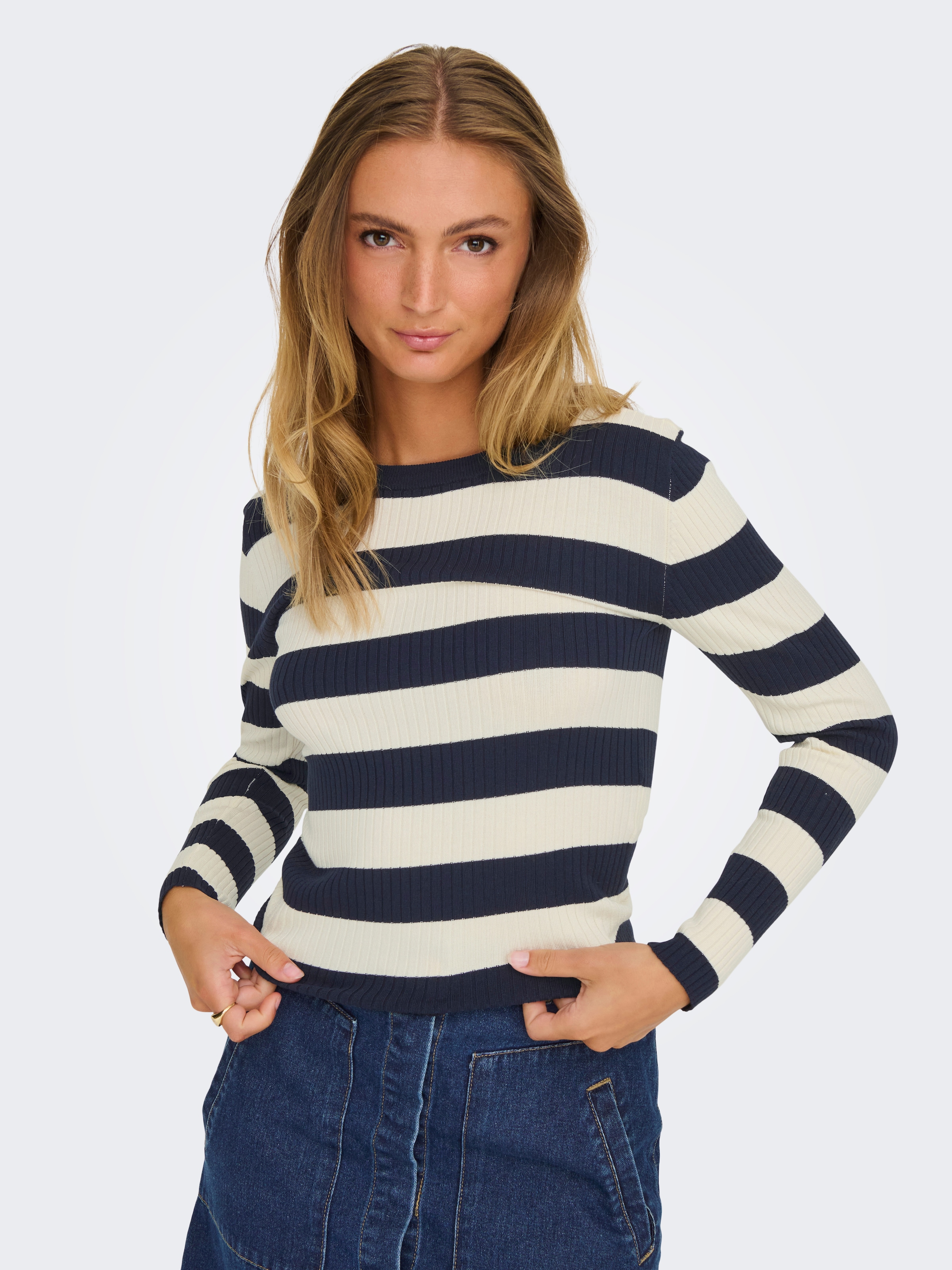 JDY Rundhalspullover »JDYPLUM L/S O-NECK PULLOVER KNT NOOS«