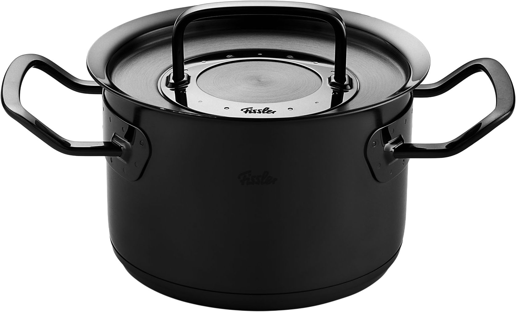 Fissler Topf-Set »Original-Profi Collection ShadowLine« Set, 3 Kochtöpfe mit Metalldeckel, 1 Servierpfanne, 1 Stielkasserolle, 8 Stk. tlg. Edelstahl 18/10