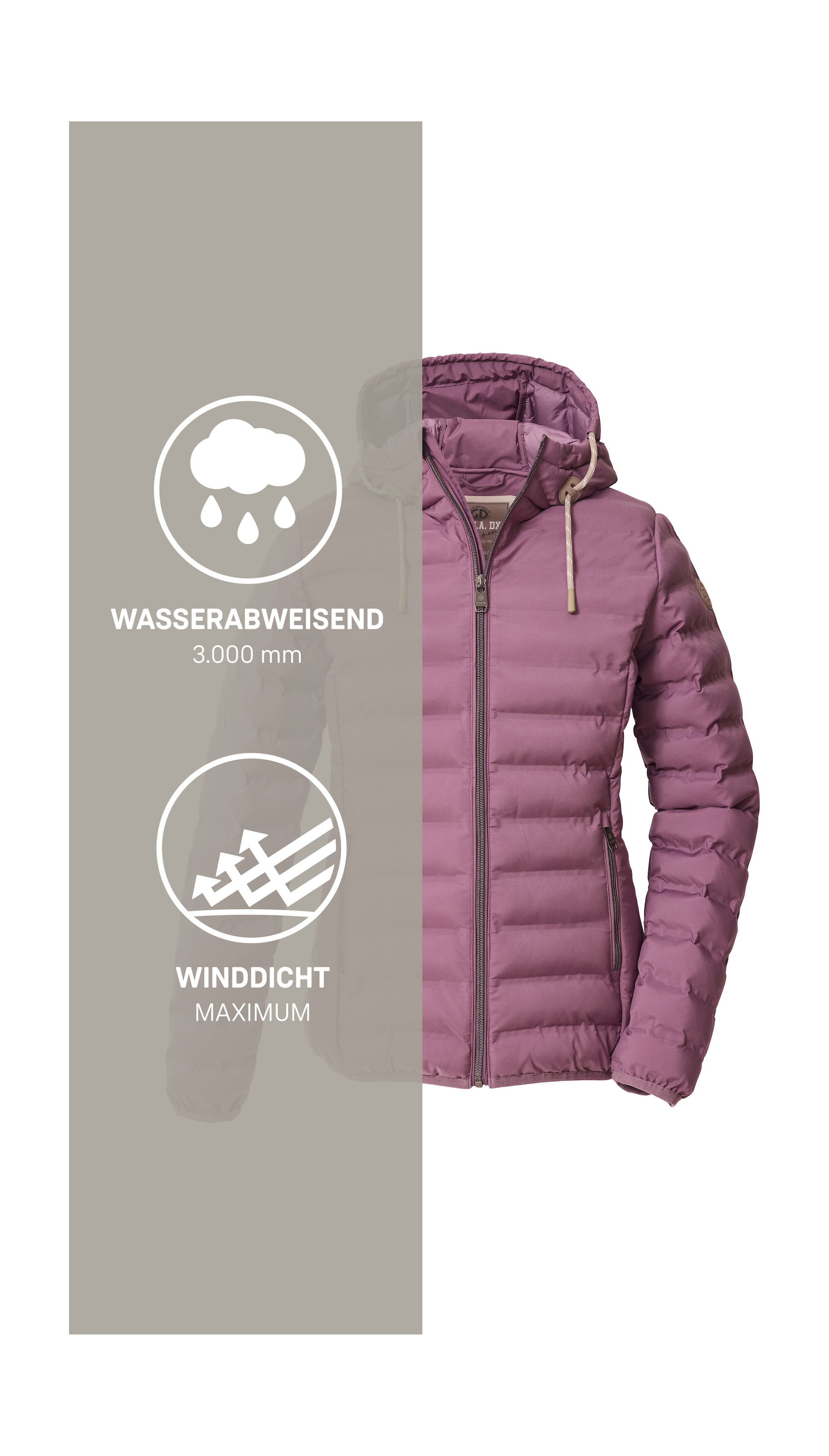 G.I.G.A. DX by killtec Steppjacke »Damen Steppjacke OOGW 1« Leichte Steppjacke, wasserabweisend, weitenregulierbare Kapuze