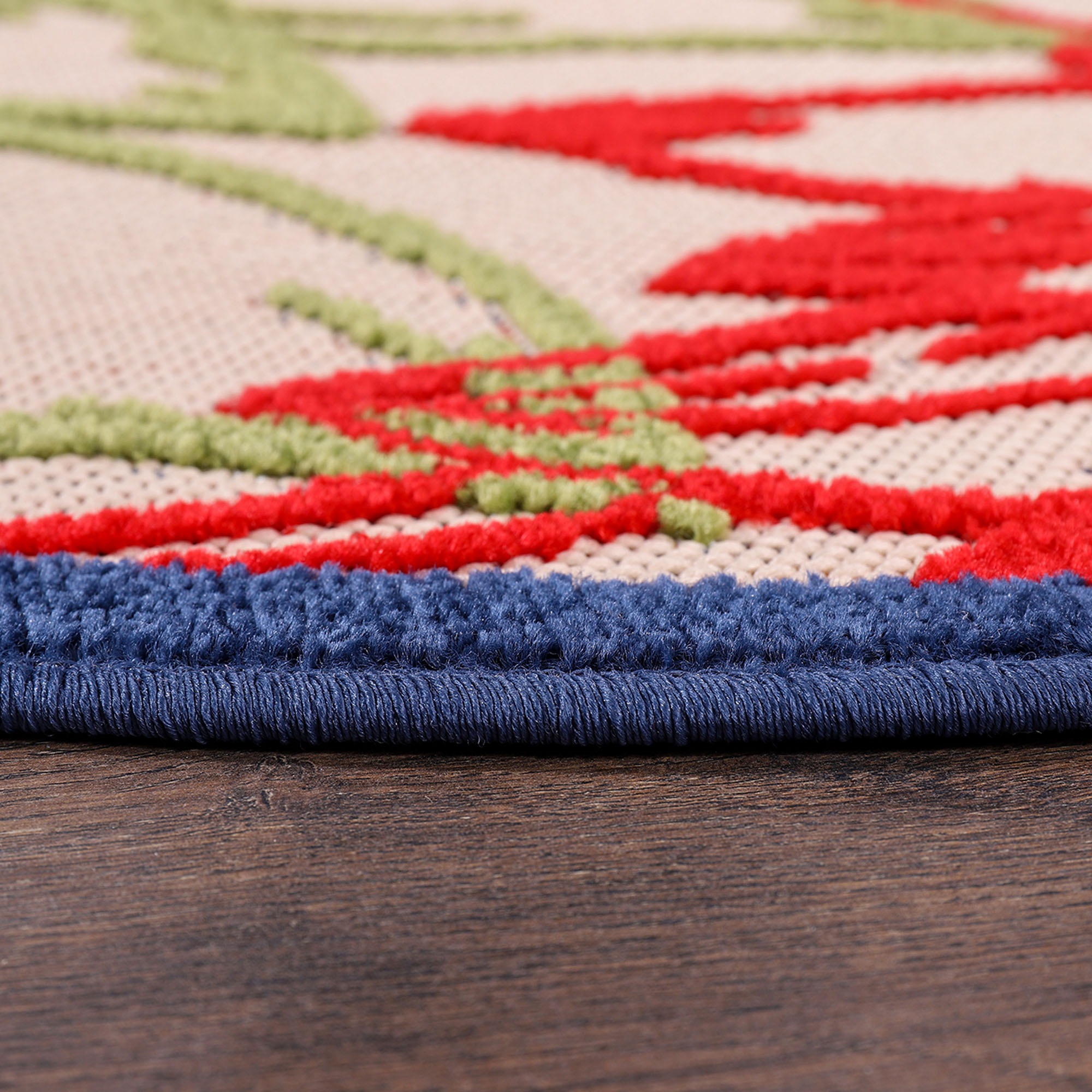 Sanat Teppich »Floral 2 Outdoor«, rund, 6 mm Höhe, In- und Outdoor geeignet, florales Design, Balkon, Terasse