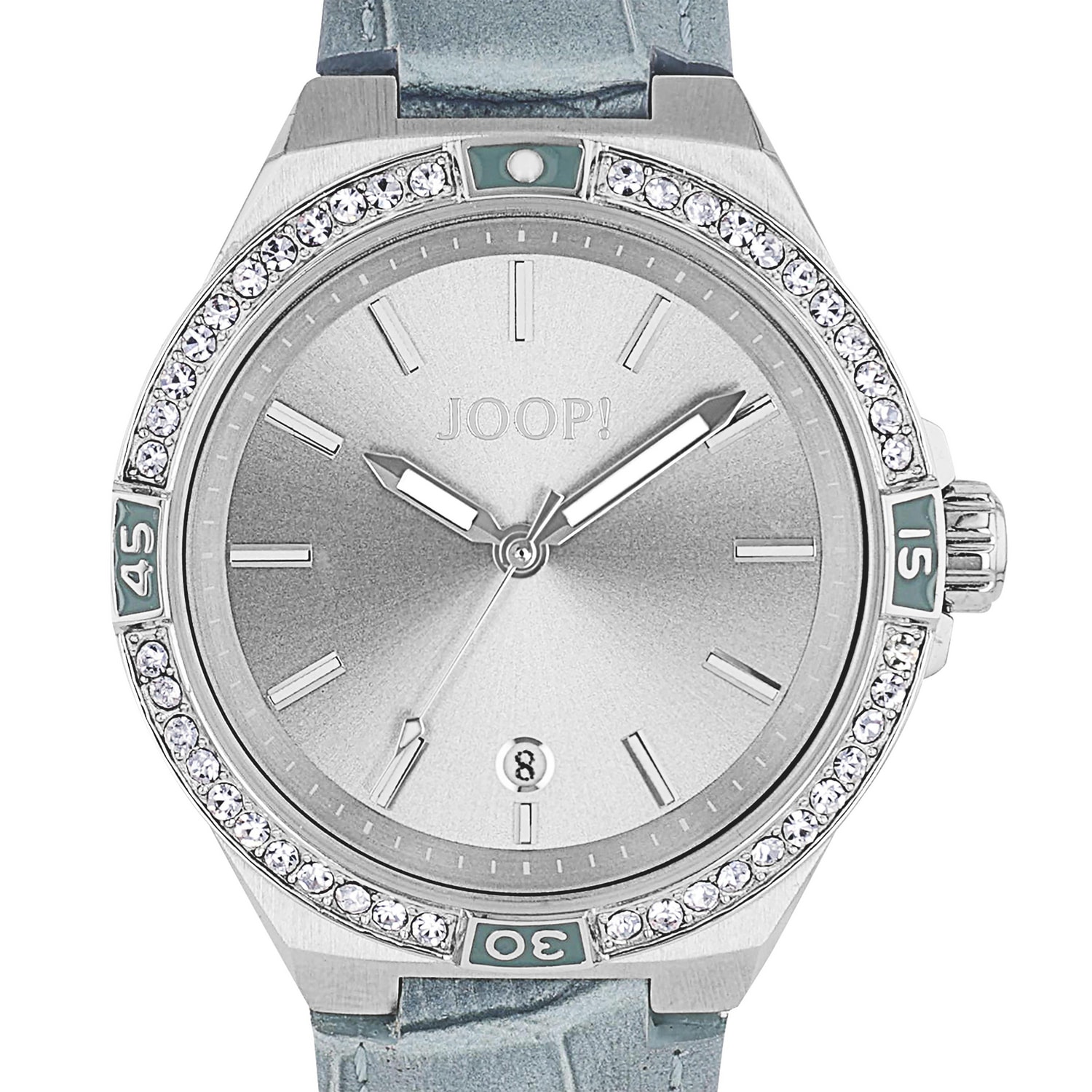 JOOP! Quarzuhr Armbanduhr, Damenuhr, Lederarmband, analog, Jahr, Monat