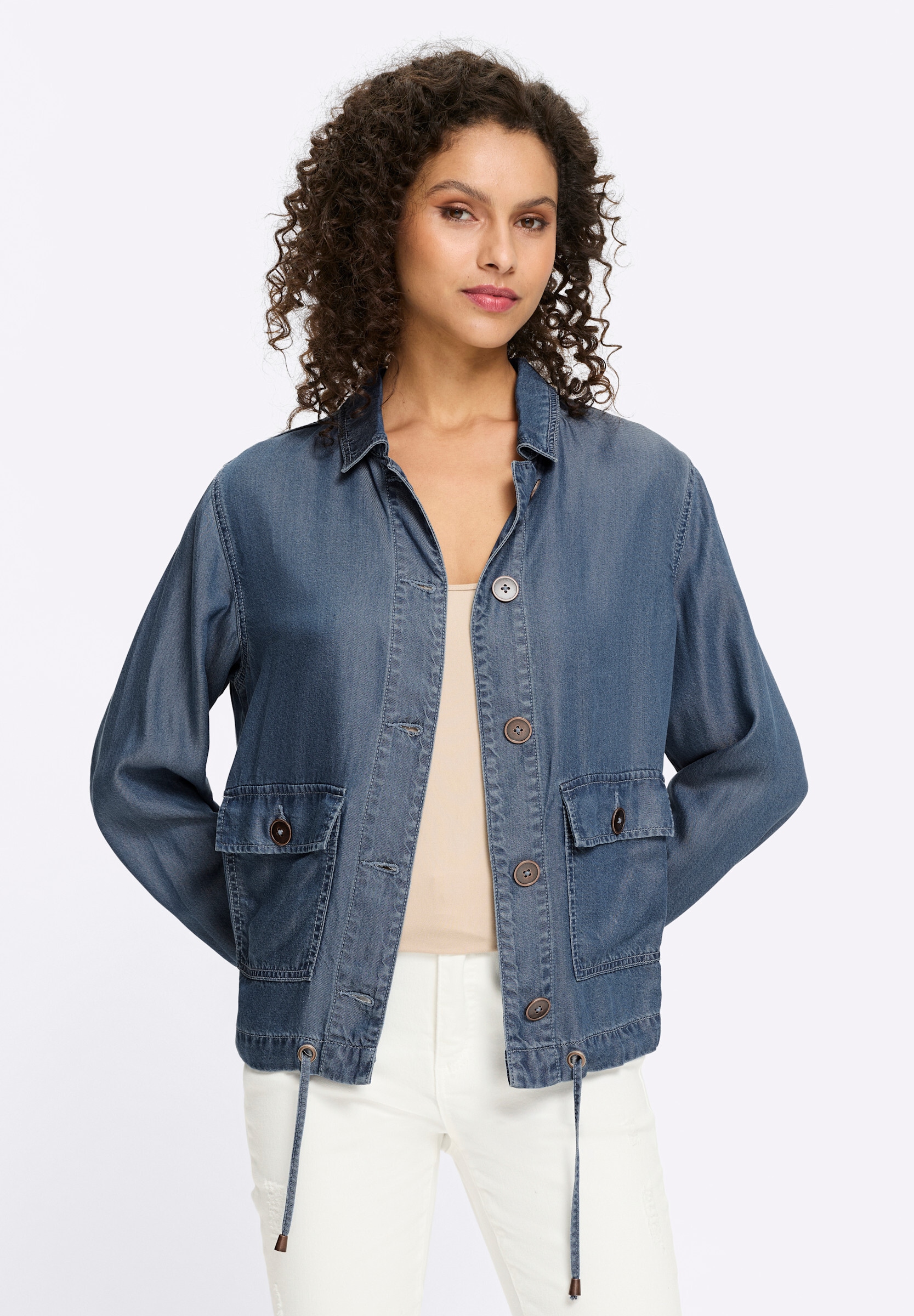 heine Kurzblazer »Lyocell-Jacke Freizeitjacke mit Cargo-Taschen«