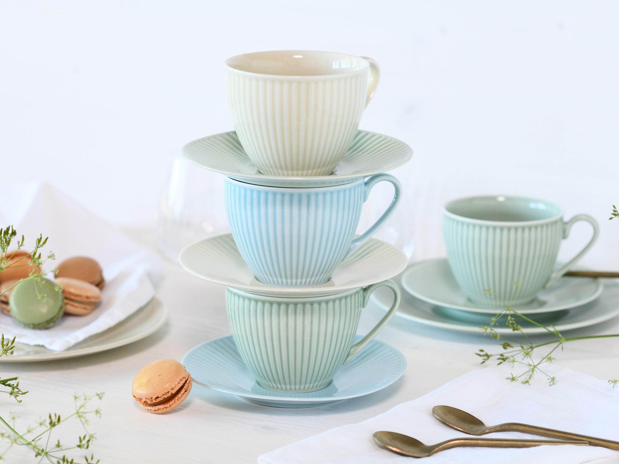 CreaTable Kaffeeservice »Valencia Pastell, Kaffee-Service 18-tlg« Elegant, Boho Chic