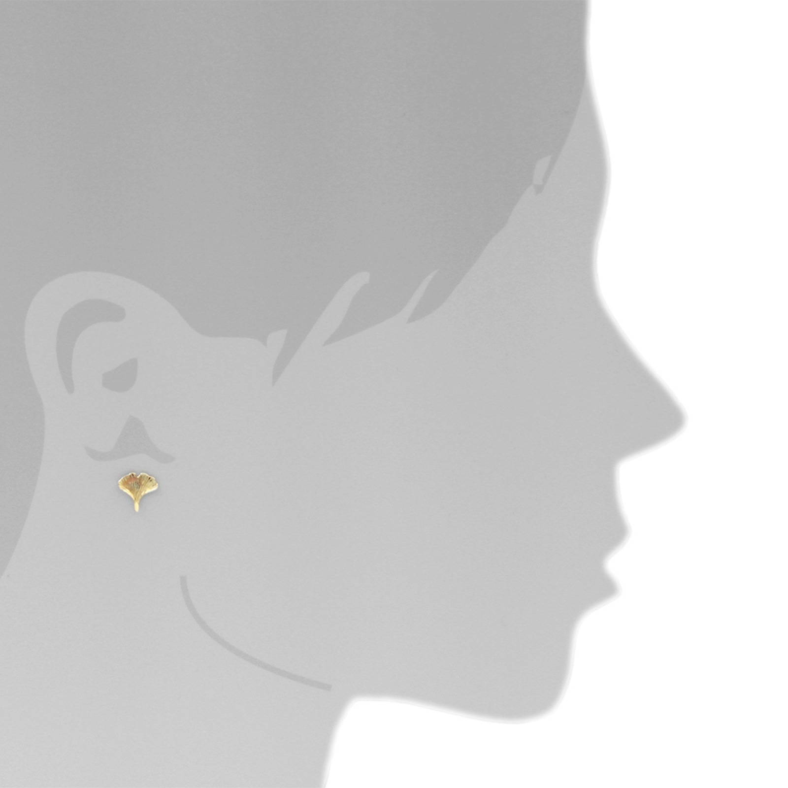 OSTSEE-SCHMUCK Paar Ohrstecker »- Ginkgoblatt - Gold 333/000 -,«