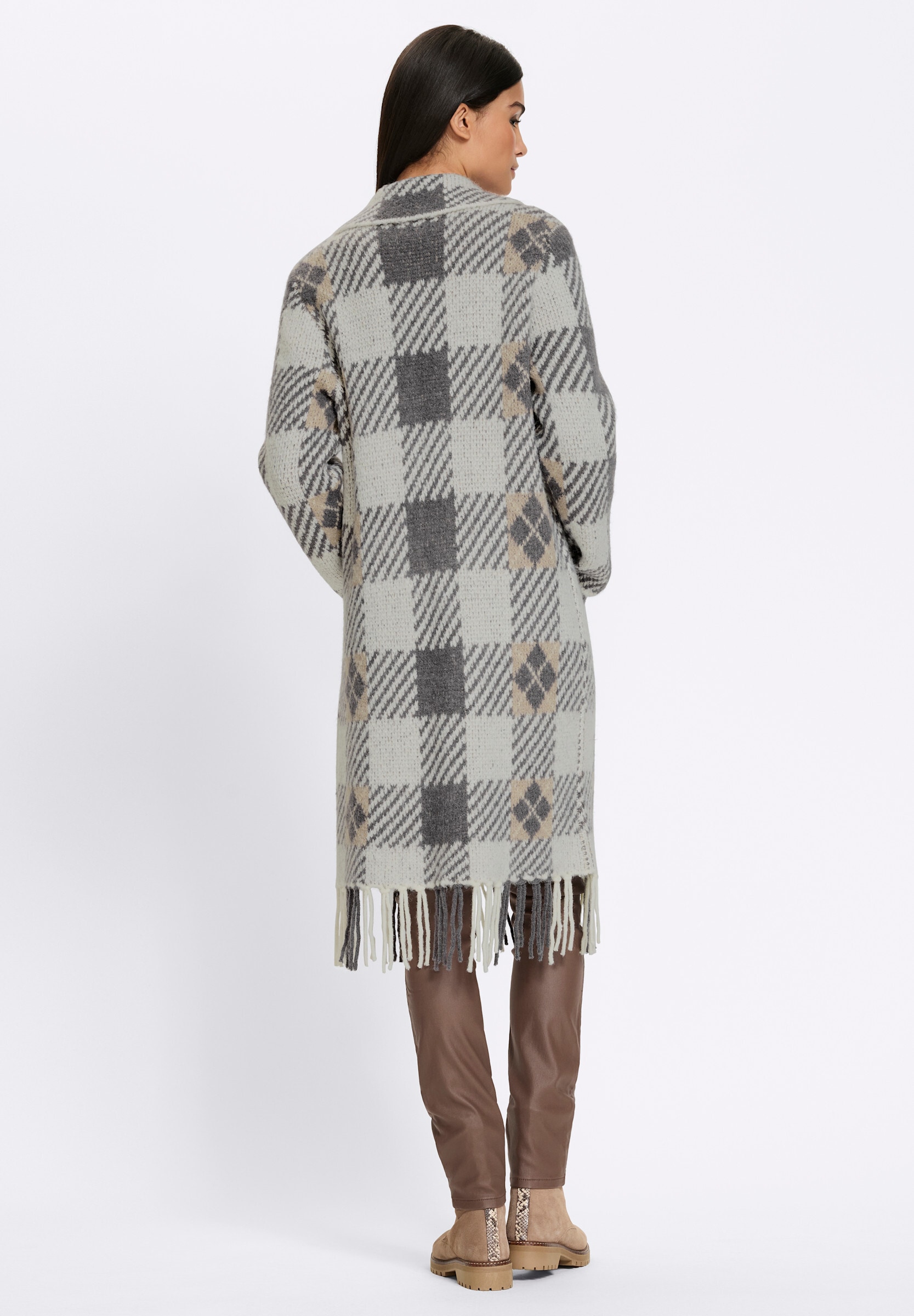 heine Strickjacke »Long-Strickjacke Longstrickjacke mit Fransen«