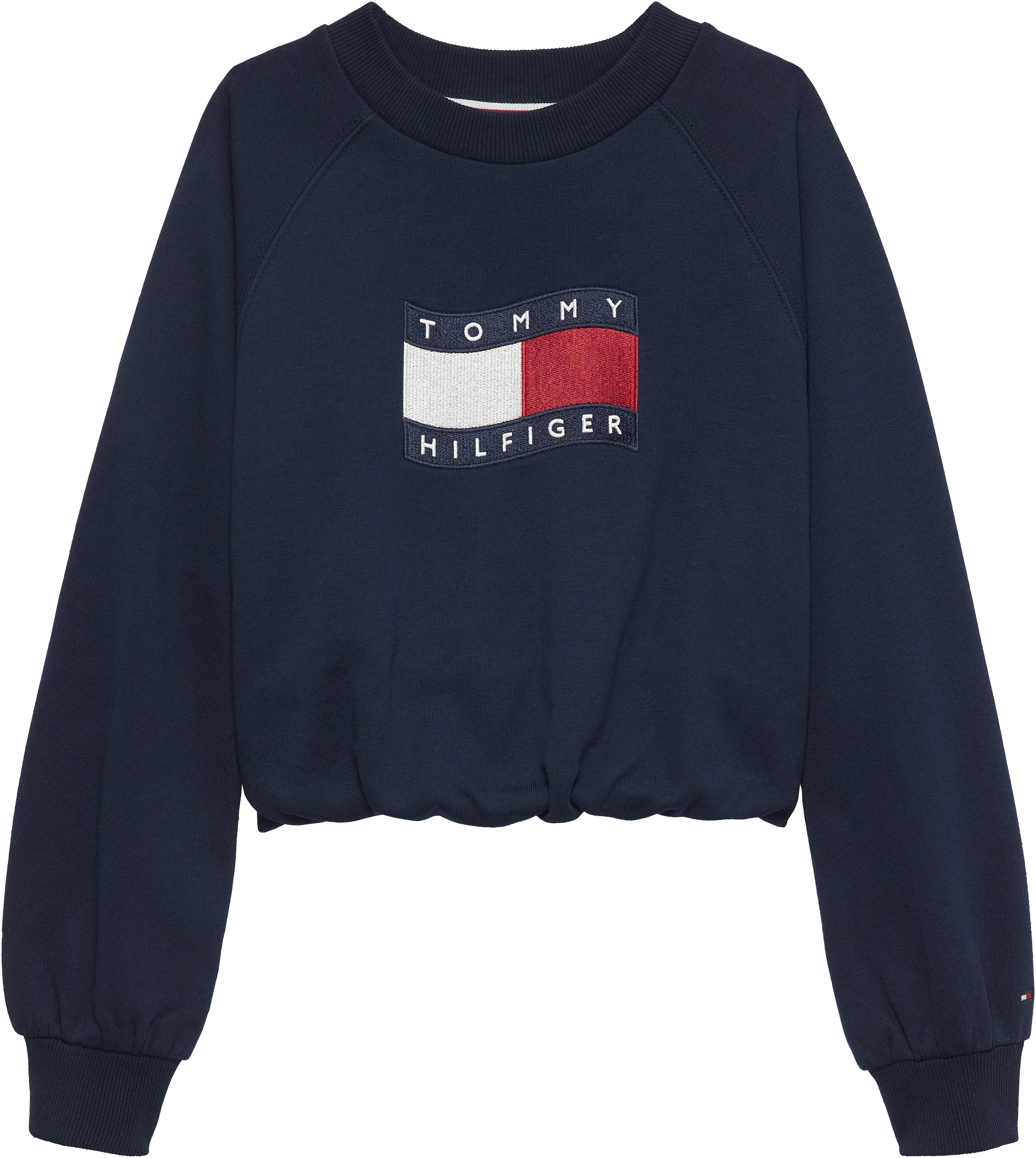 Tommy Hilfiger Sweatshirt »TOMMY WAVE FLAG CREWNECK«, Kinder bis 16 Jahre, verdeckter Saum, relaxed fit
