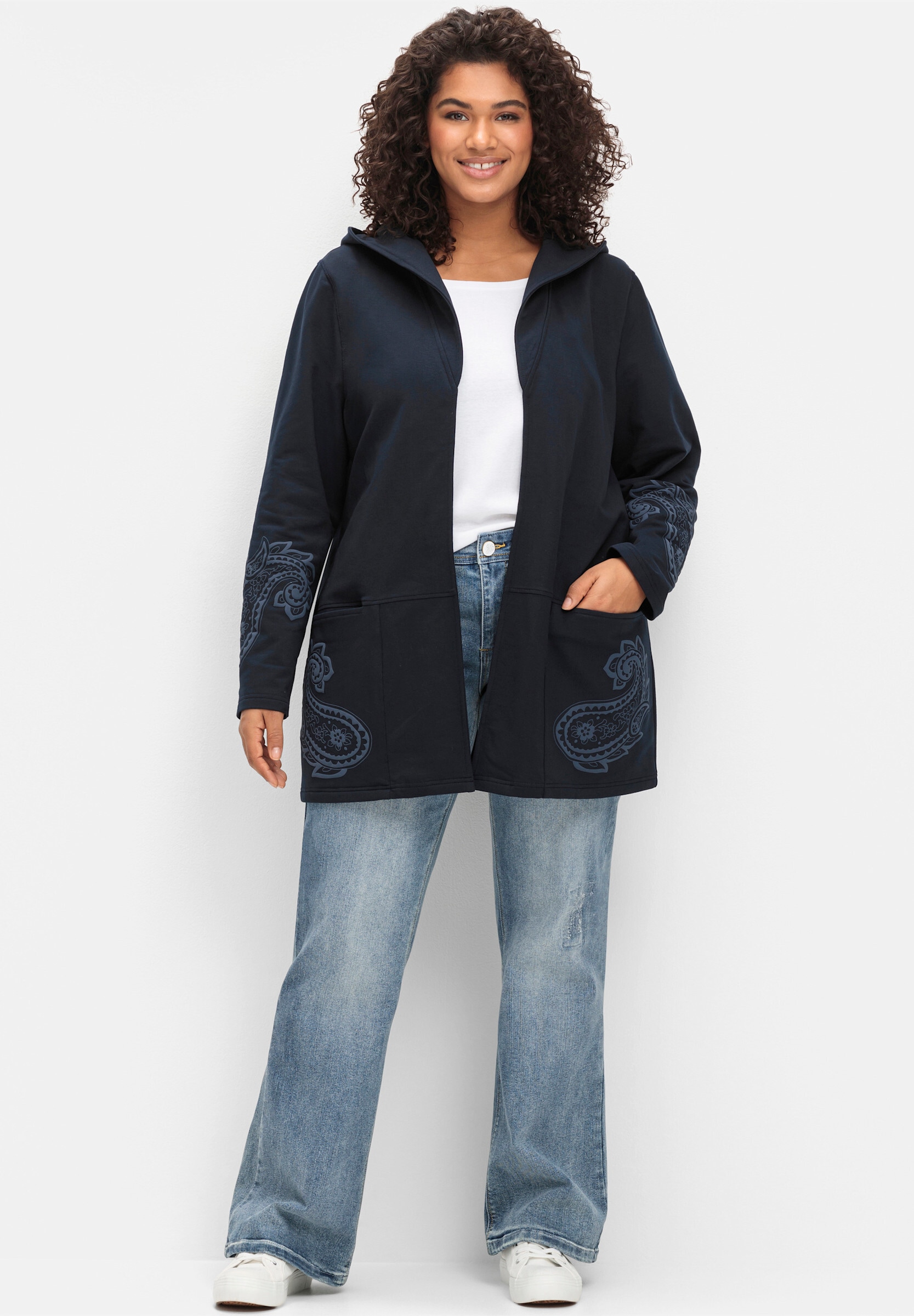 sheego by Joe Browns Trainingsshirt »Sweatjacke Sweatjacke mit Paisleydruck«