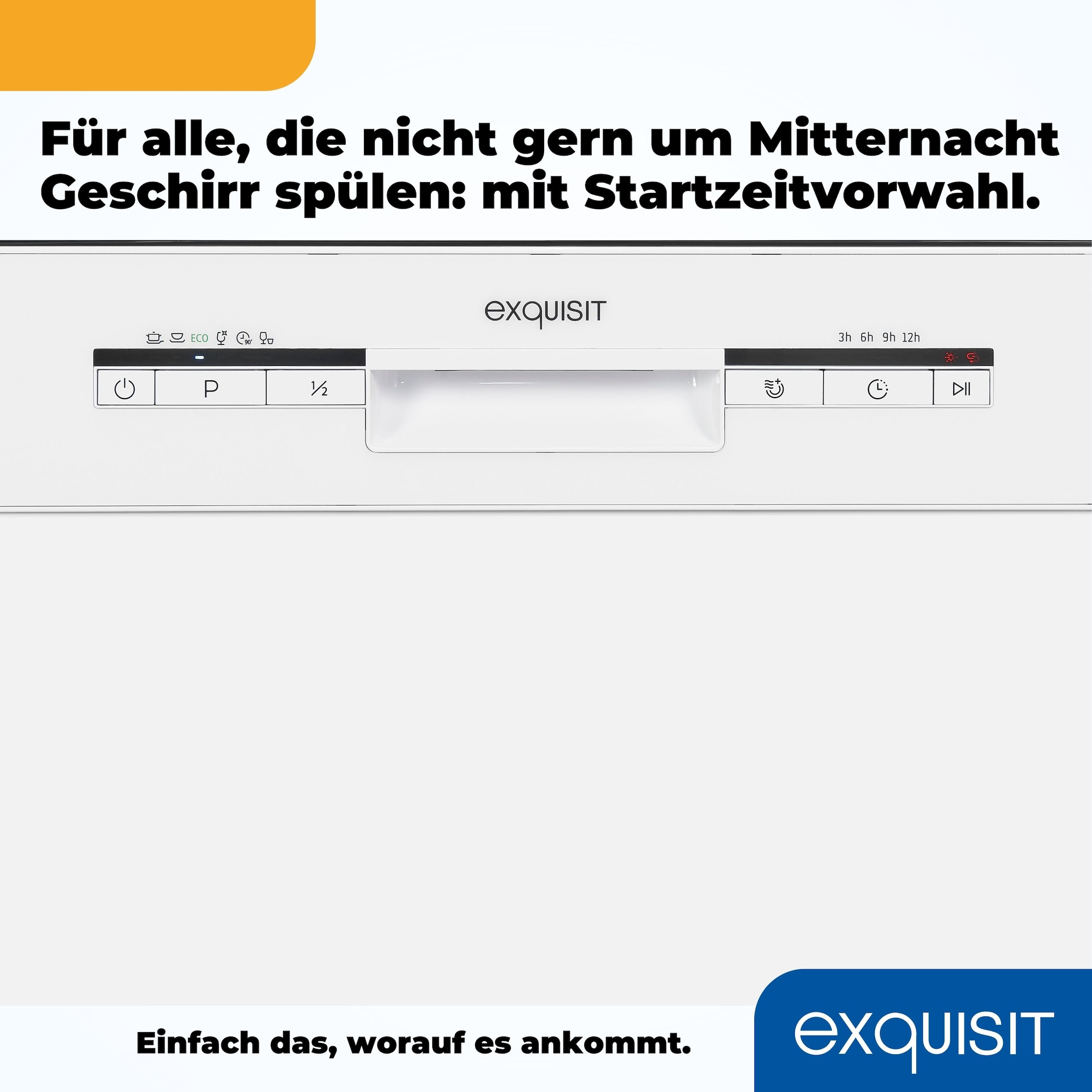 exquisit Standgeschirrspüler »GSP9112-030E weiss«, 12 Maßgedecke