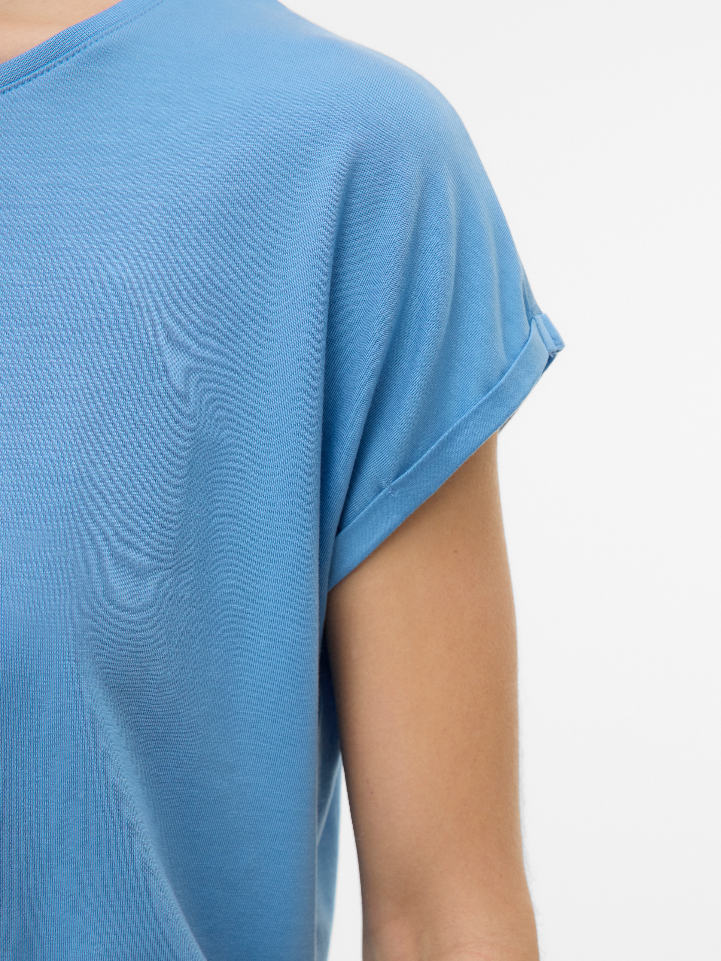 Vero Moda Rundhalsshirt »VMAVA PLAIN SS TOP GAJRS NOOS«