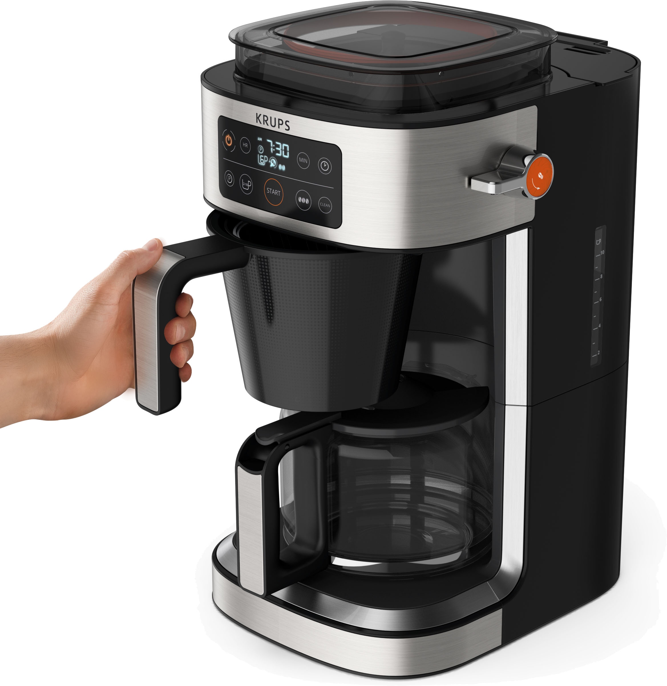 Krups Filterkaffeemaschine »KM760D Aroma Partner«, 1,25 l Kaffeekanne, integrierte  Kaffee-Vorratsbox für bis zu 400 g frischen Kaffee jetzt kaufen bei OTTO