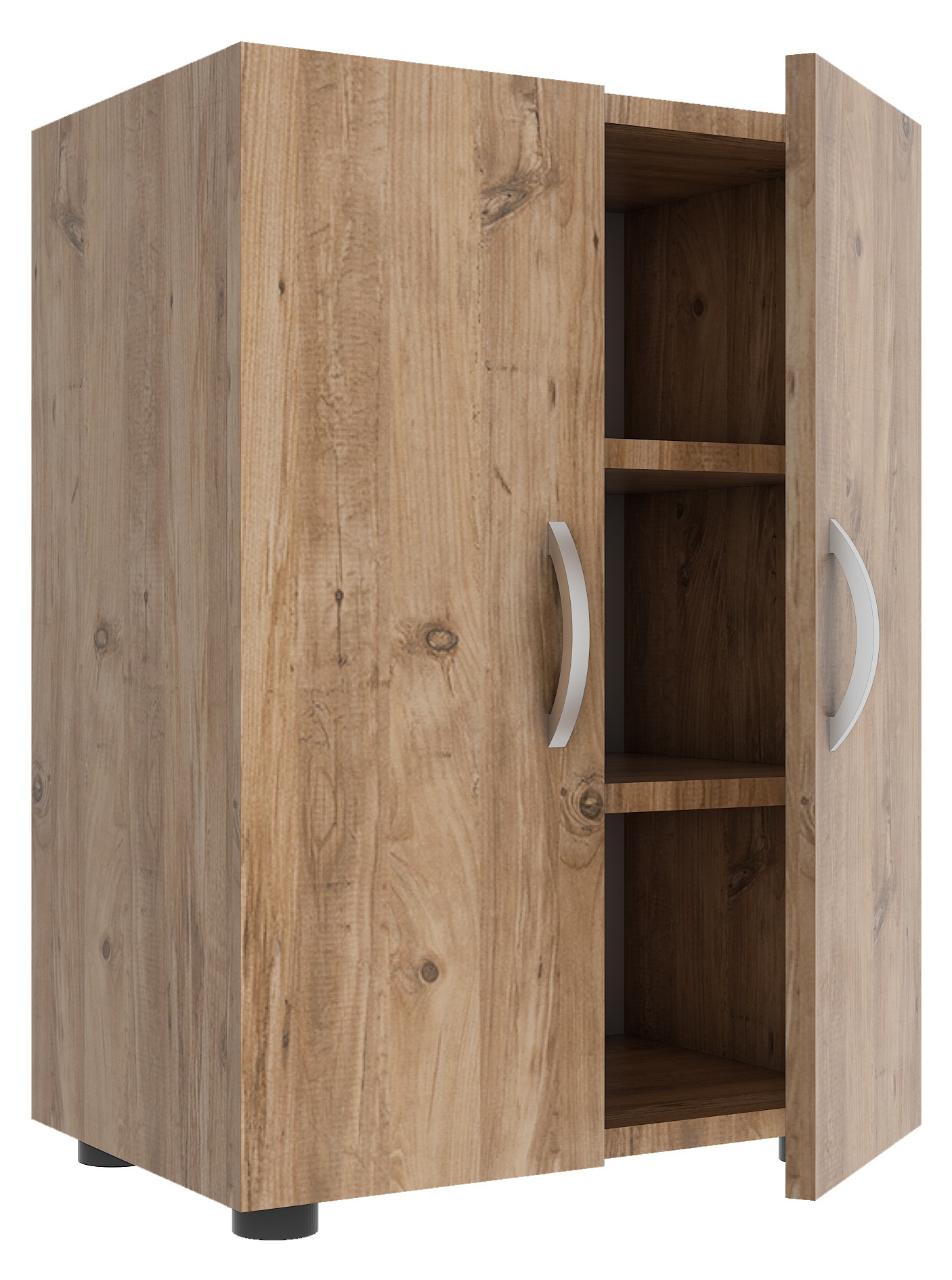VCM Schuhschrank »VCM Holz Schuhschrank | Maße: H. 74 x B. 49 x T. 30 cm | Allzweckschrank | 3 Fächer | 2 Drehtüren - Ulas« 1 Stk. tlg.