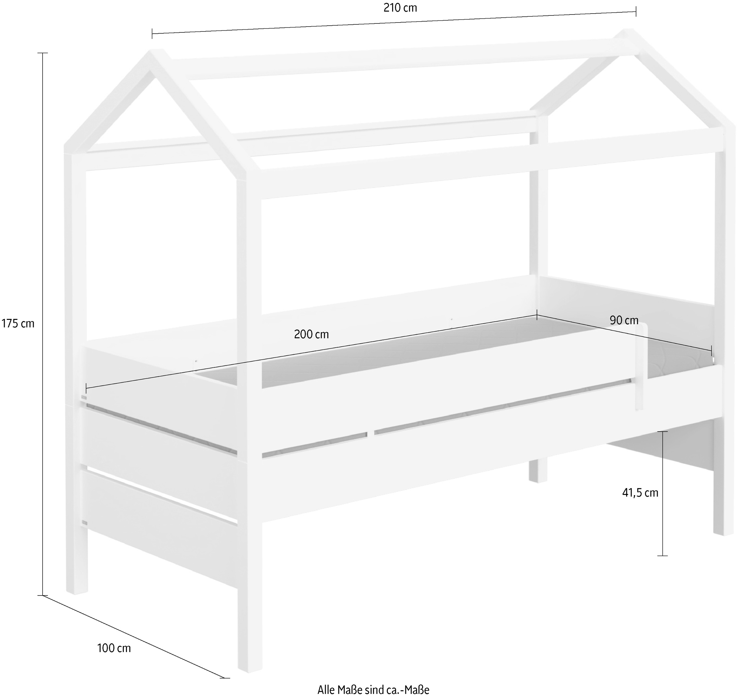PAIDI Hausbett »TINY HOUSE«, mit Rausfallschutz, individuell gestaltbar, hochwertig verarbeitet