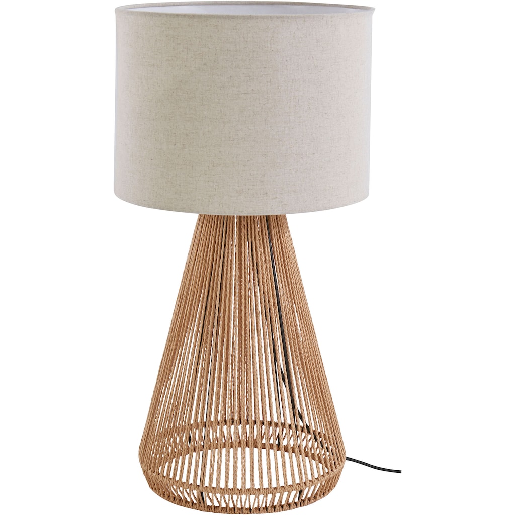 LeGer Home by Lena Gercke Tischleuchte »Zuri«, 1 flammig-flammig, Tischlampe mit Sisalschnur, Leinenschirm / Stoff - beige