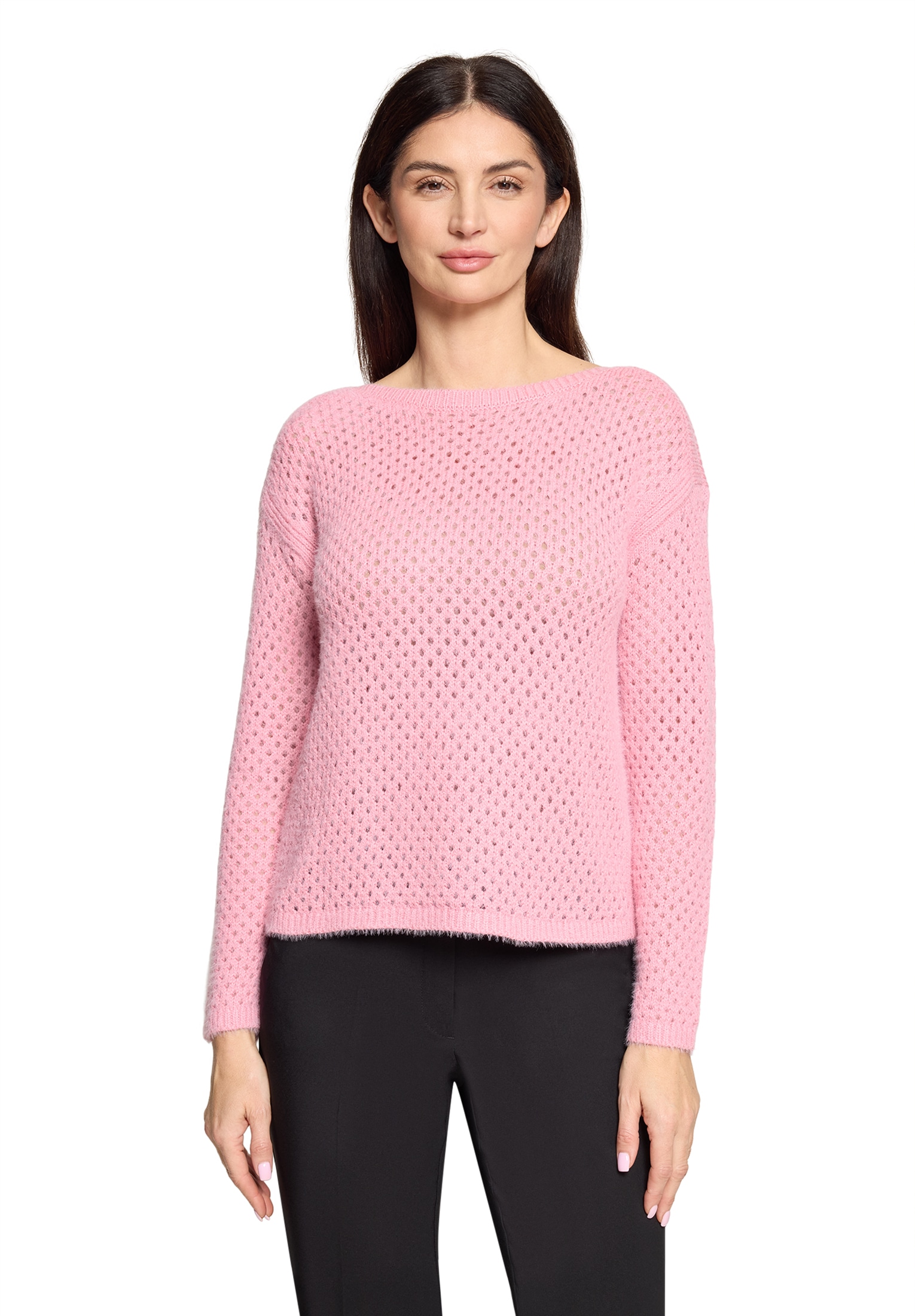 Betty Barclay Rundhalspullover »Lochstrick-Pullover langarm«