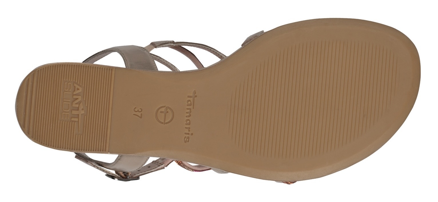 Tamaris Keilsandalette, Riemchensandale, Sommerschuh mit glizernden Strasssteinchen