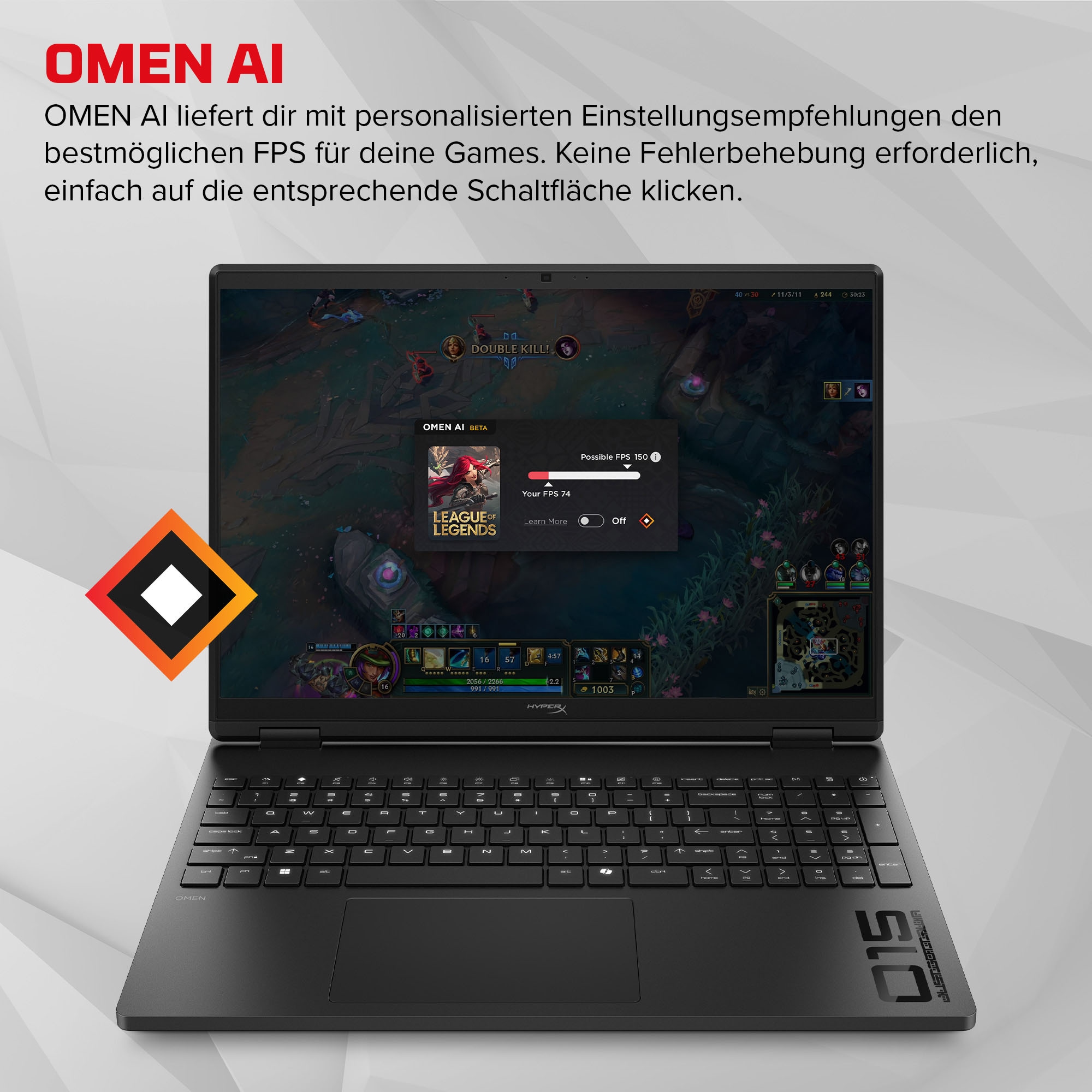 HP Gaming-Notebook »HyperX OMEN 15-gb0071ng« 38,8 cm / 15,3 ″ AMD Ryzen 7 GeForce RTX 5070 512 GB SSD