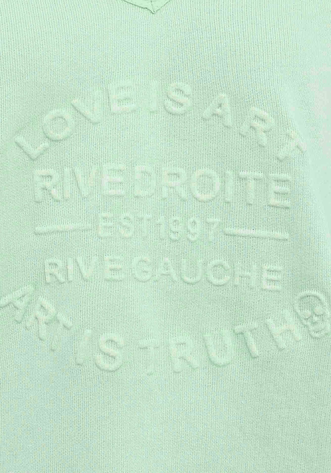 Zwillingsherz Sweatshirt, mit ausgefranstem V-Ausschnitt im Vintage Look
