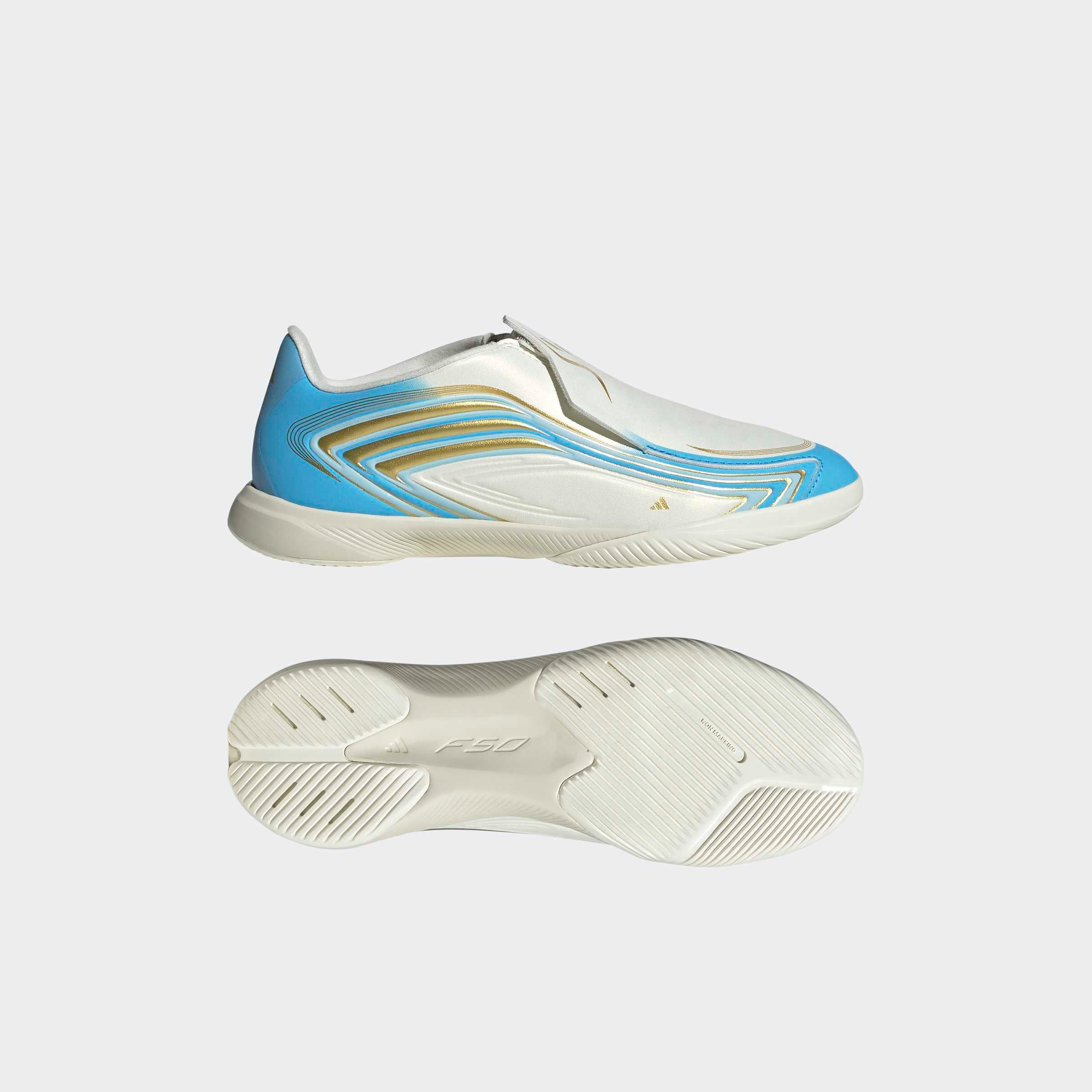 adidas Performance Fußballschuh »F50 MESSI LEAGUE KIDS , HALLENBÖDEN, OHNE SCHNÜRSENKEL«  für Hallenboden, für Jugendliche & Kinder