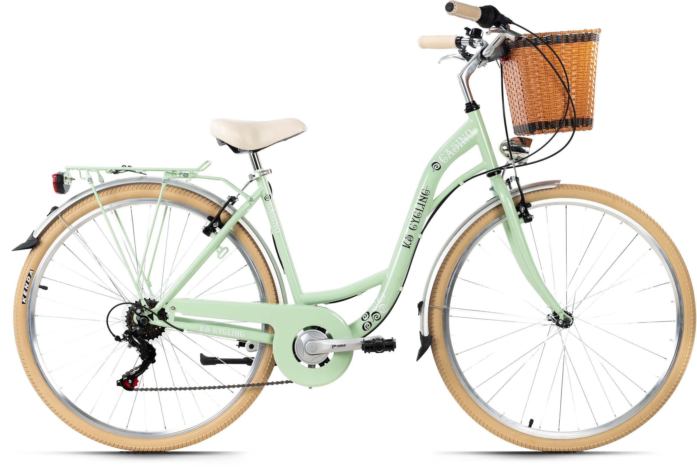 Ks Cycling Cityrad »Casino« 6 Gang Shimano Tourney Schaltwerk Kettenschaltung für Damen in grün, Größe 28 Zoll (71,12 cm)