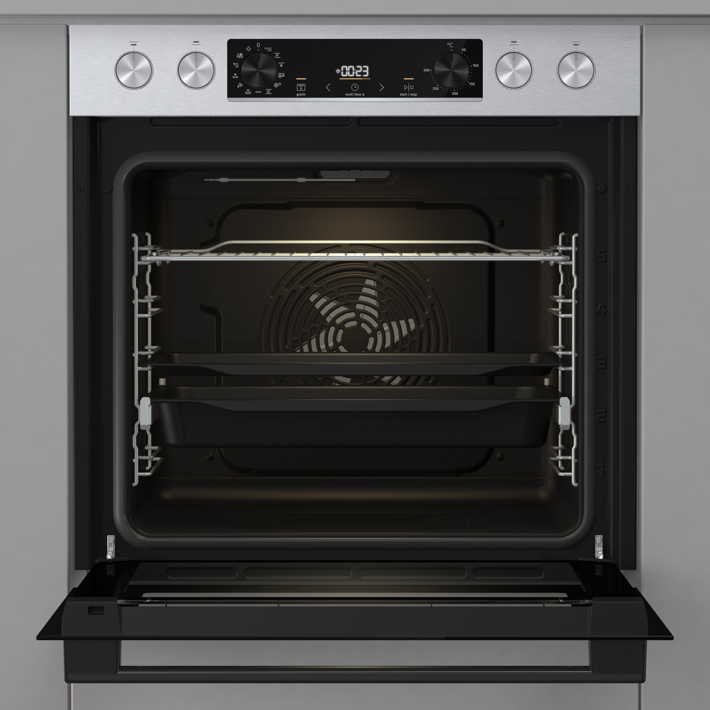 GORENJE Induktions Herd-Set »BCSIB737OTX« mit 1-fach-Teleskopauszug ecoClean Plus 1 Stk. tlg. Pizzafunktion mit 300 °C – perfekt für Pizza, Focaccia und mehr!