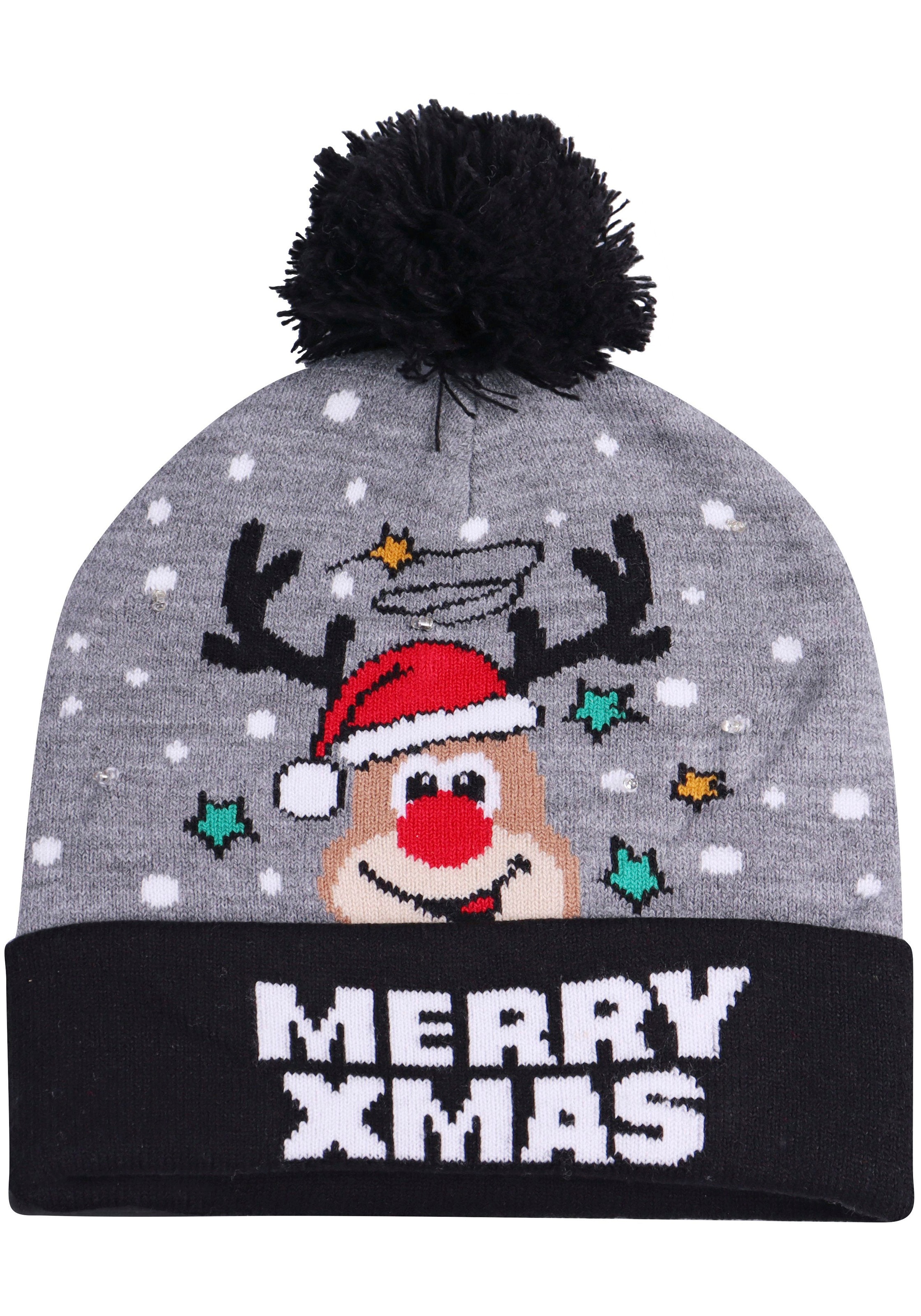 Capelli New York Strickmütze, mit fröhlichem Rentier-Motiv