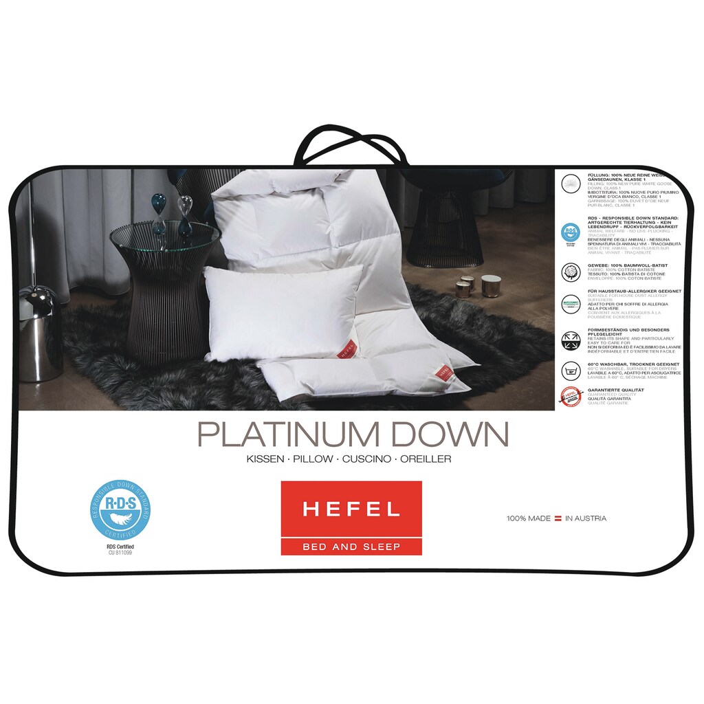 Hefel Kopfkissen »Platinum Down«, (1 St.)