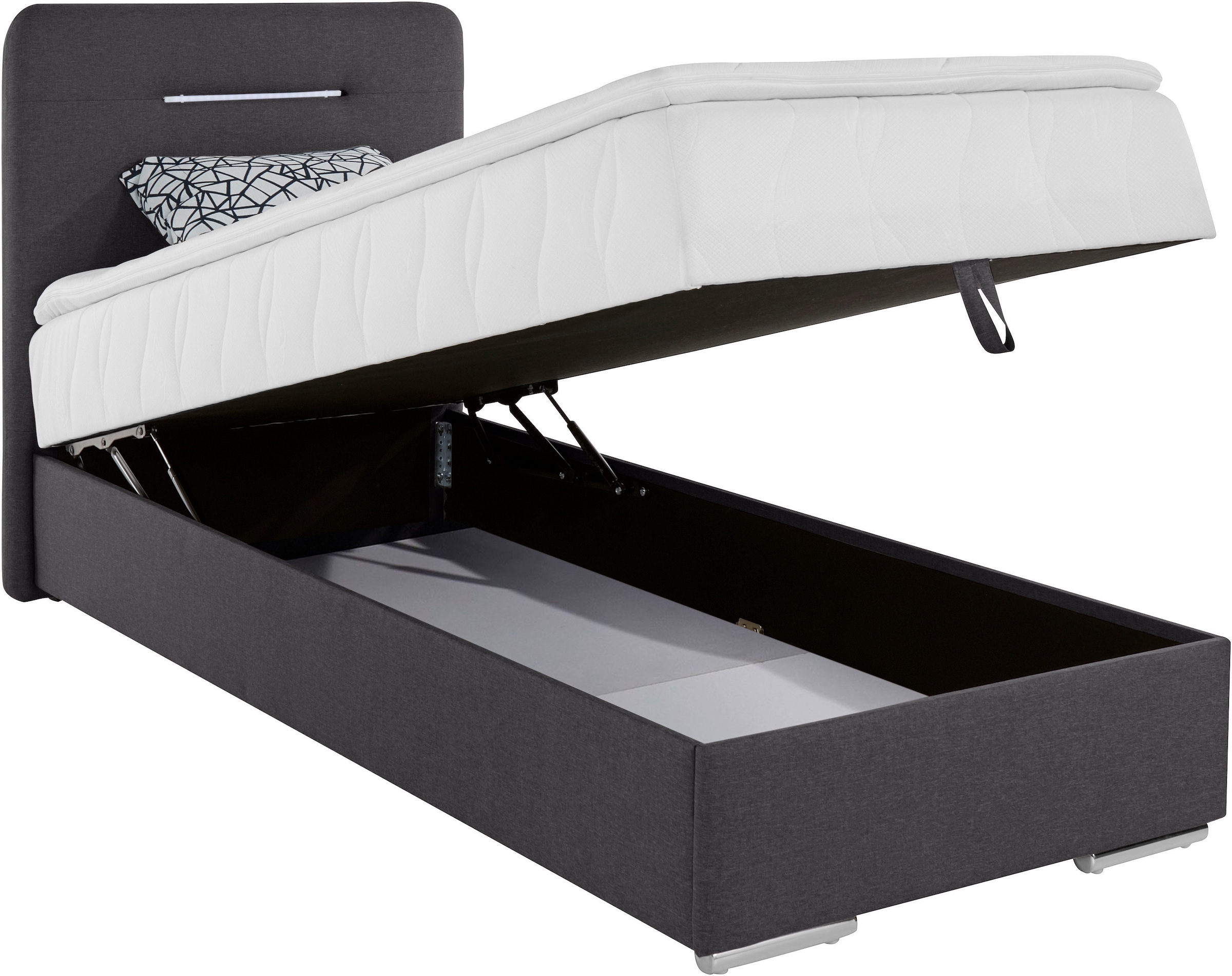 COTTA Boxbett »LIGHTSTAR mit Bettkasten & 5-Zonen-Taschen-Federkernmatratze« Inkl. Topper & LED-Licht, Zierkissen, 90/120/140 cm x 200 cm