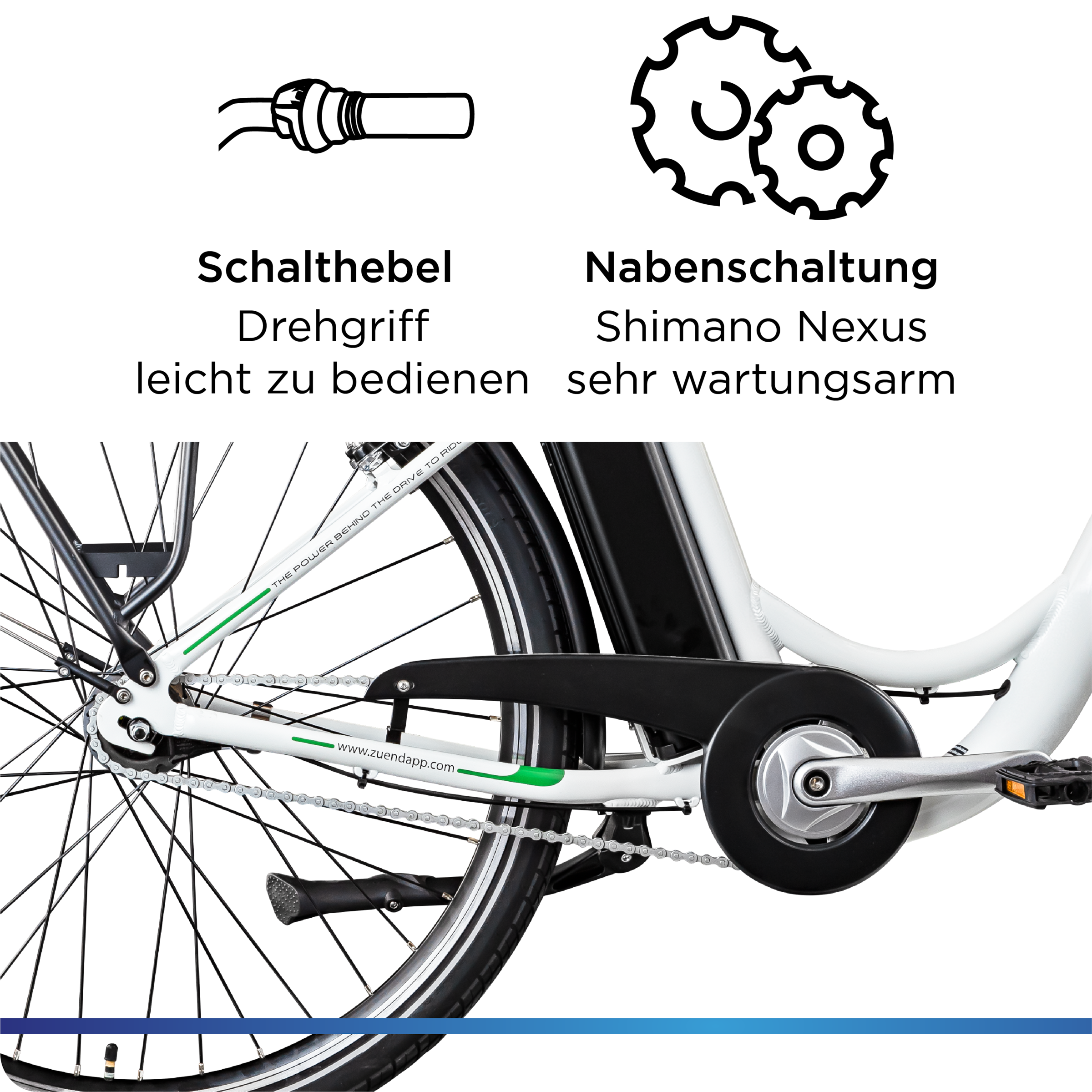 Zündapp »Z517« 7 Gang Shimano Nabenschaltung Frontmotor 250 W mit großem Frontkorb,  Pedelec, Elektrofahrrad für Damen u. Herren