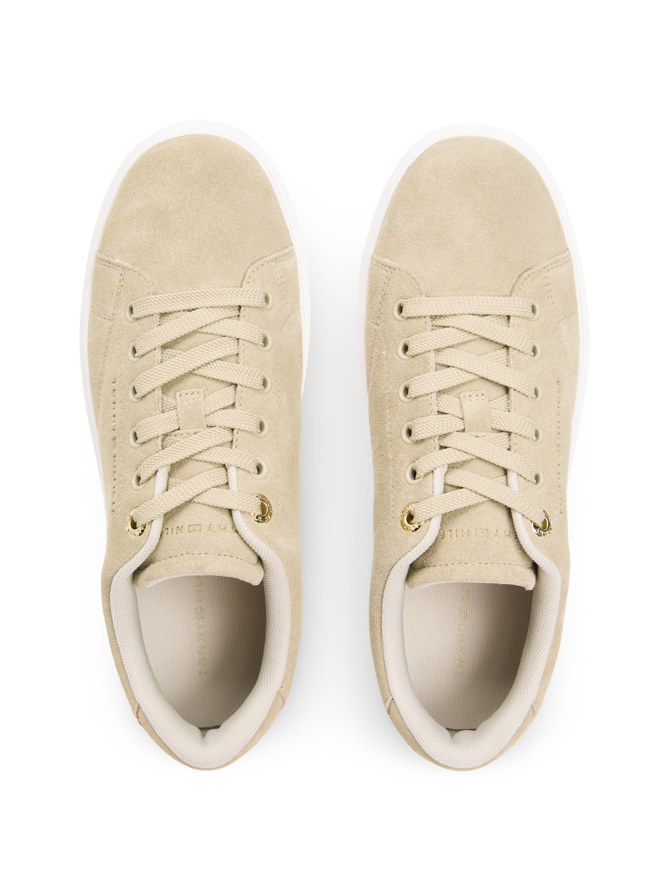 Tommy Hilfiger Plateausneaker »TH FEMININE CUPSOLE SUEDE«  Freizeitschuh, Halbschuh, Schnürer mit Logoschriftzügen