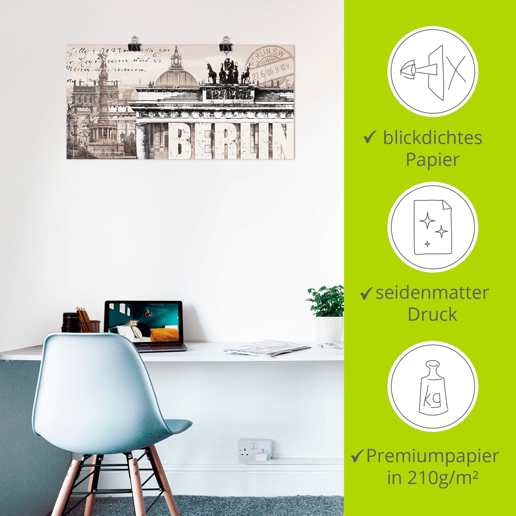 Artland Wandbild »Berlin II«, Deutschland, (1 St.), als Leinwandbild, Poster, Wandaufkleber in verschied. Größen