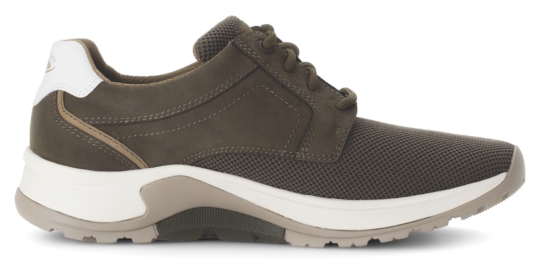 Gabor Rollingsoft Keilsneaker, Freizeitschuh, Halbschuh, Schnürschuh mit Ziernähten, G-Weite