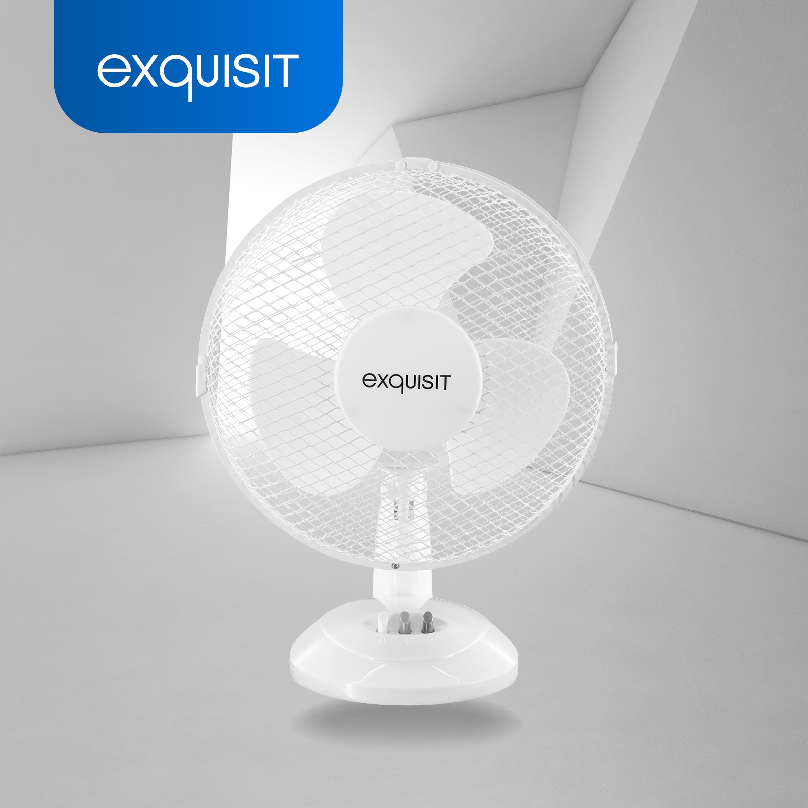 exquisit Tischventilator »VT 33056 we«, Ø 23 cm, inkl. Oszillation & 30 W Leistung