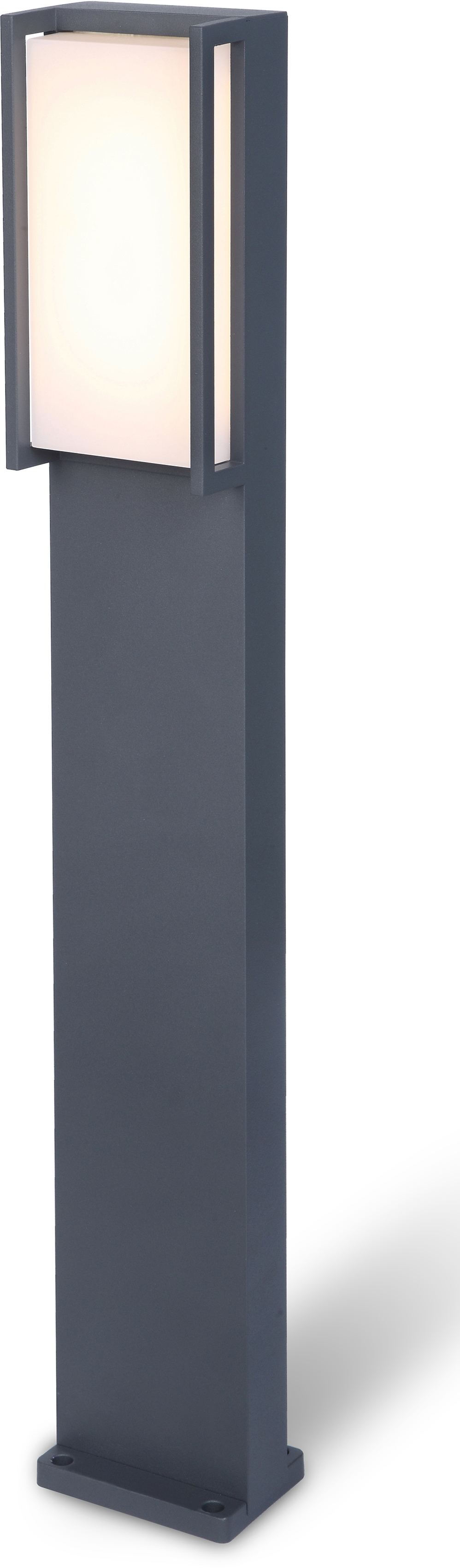 Lutec LED Pollerleuchte »Qubo« LED-Modul 1 Stk. Warmweiß in grau, Größe Höhe: 75 cm
