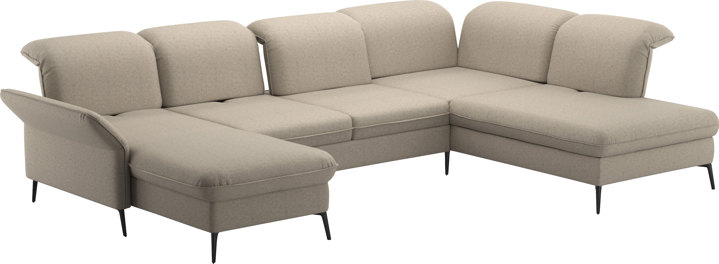 sit&more Wohnlandschaft »Emely, inkl. Sitztiefenverstellung«, wahlweise mit Bettfunktion,Bettkasten,Kopf- & Armteilverstellung