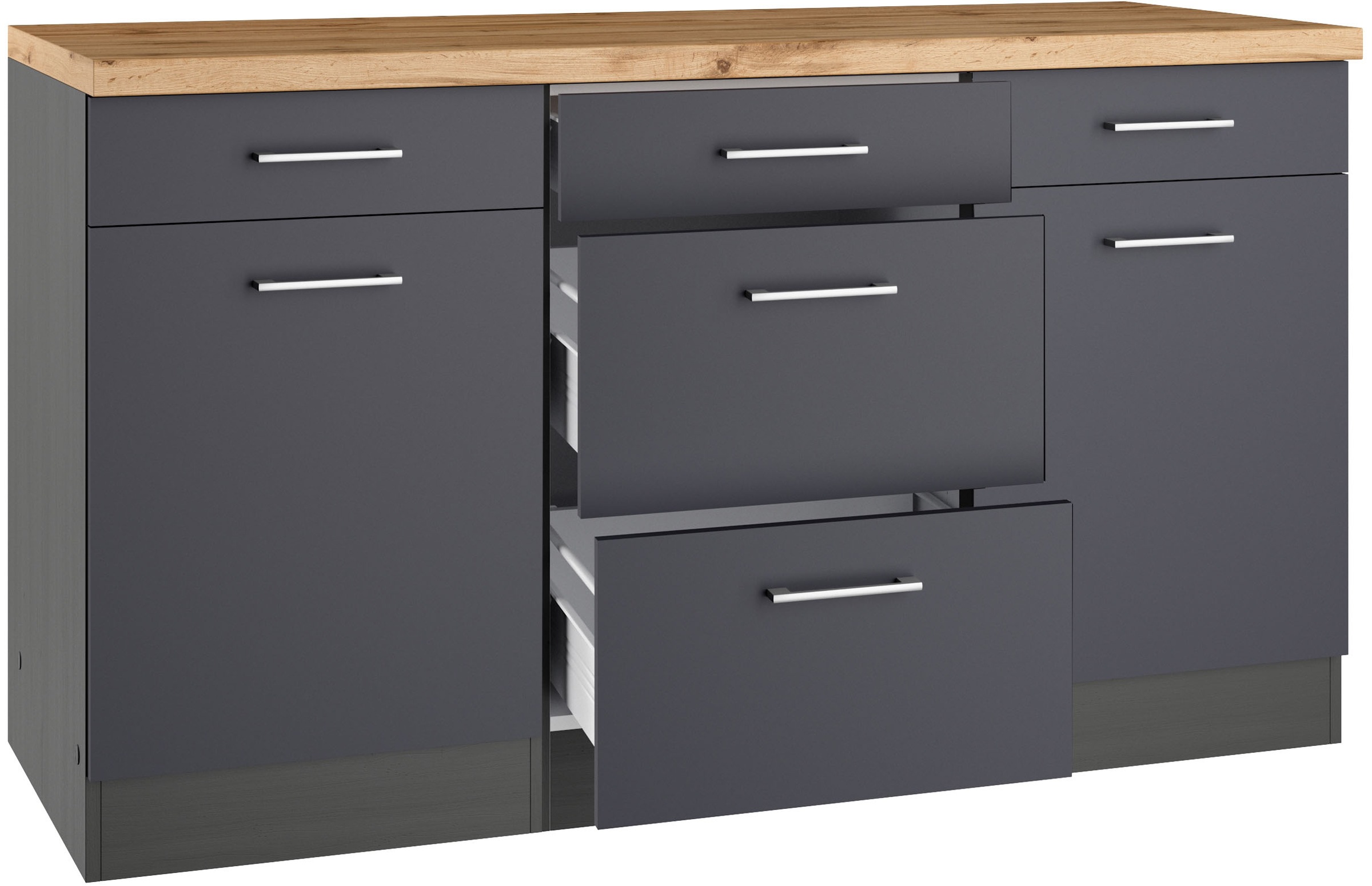 KOCHSTATION Unterschrank »KS-Milan« Unterschrank 150 cm, matte oder hochglänzende Fronten