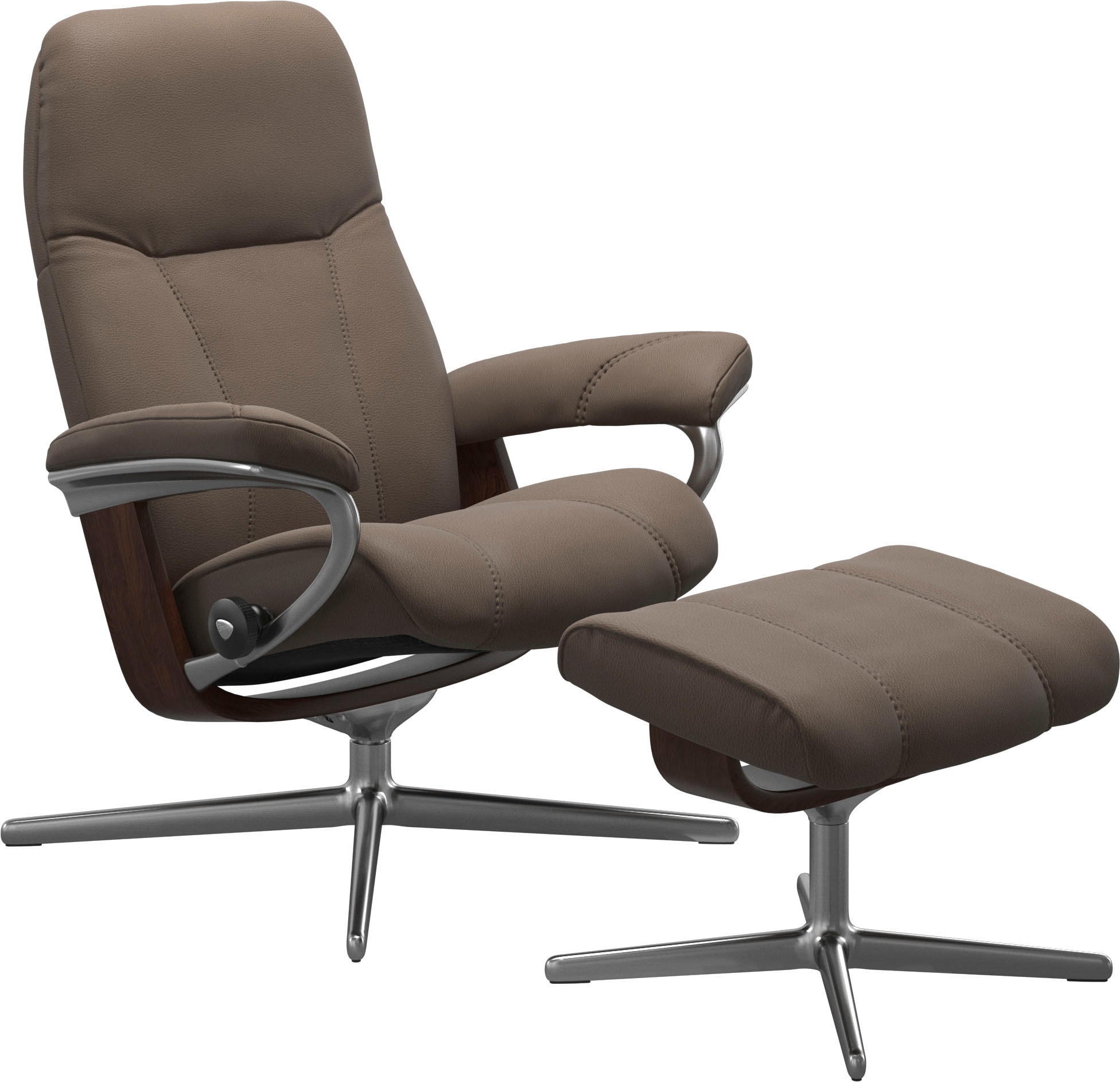 Stressless® Fußhocker »Consul« mit Cross Base, Größe S, M & L, Holzakzent Braun
