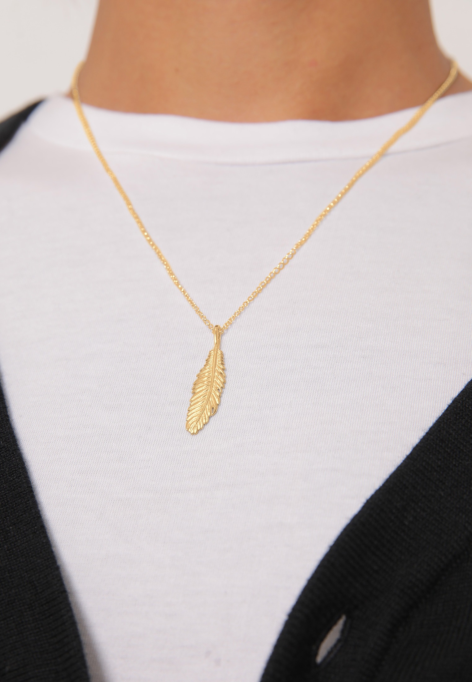 Kuzzoi Kette mit Anhänger »Halskette Herren Feder Vogel 925 Silber«