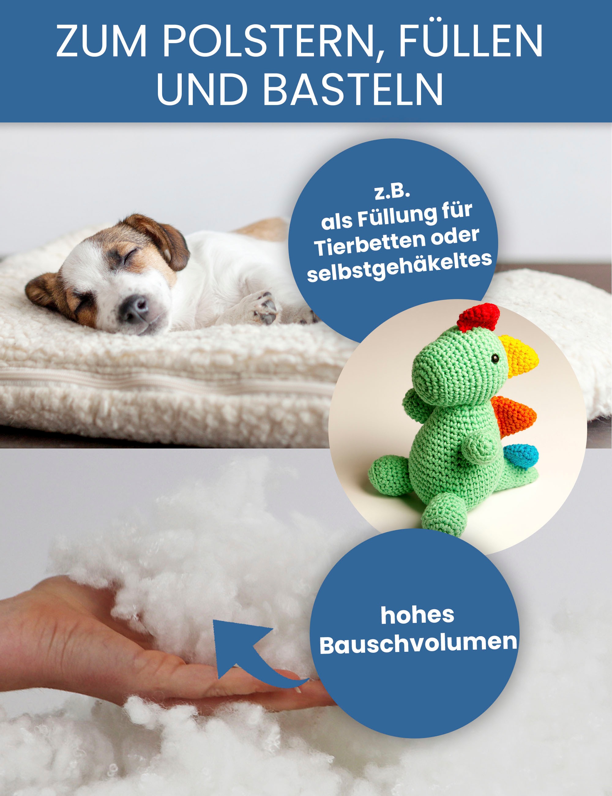 Primaflor-Ideen in Textil Kissenfüllung »PES Faserbällchen Füllmaterial« Füllmaterial für Kissen, Kuscheltiere & Puppen, Möbel, waschbar