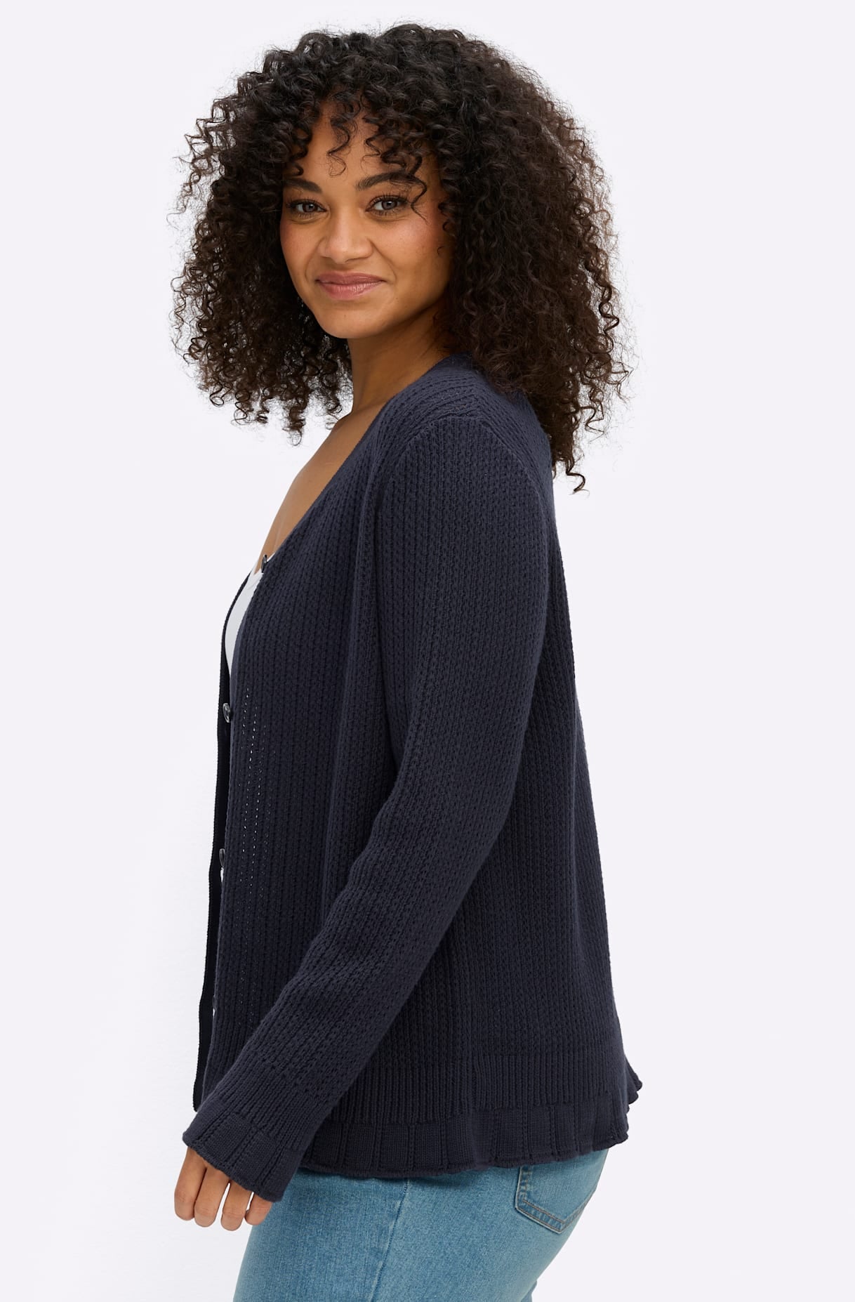 Sheego Ajourstrickjacke