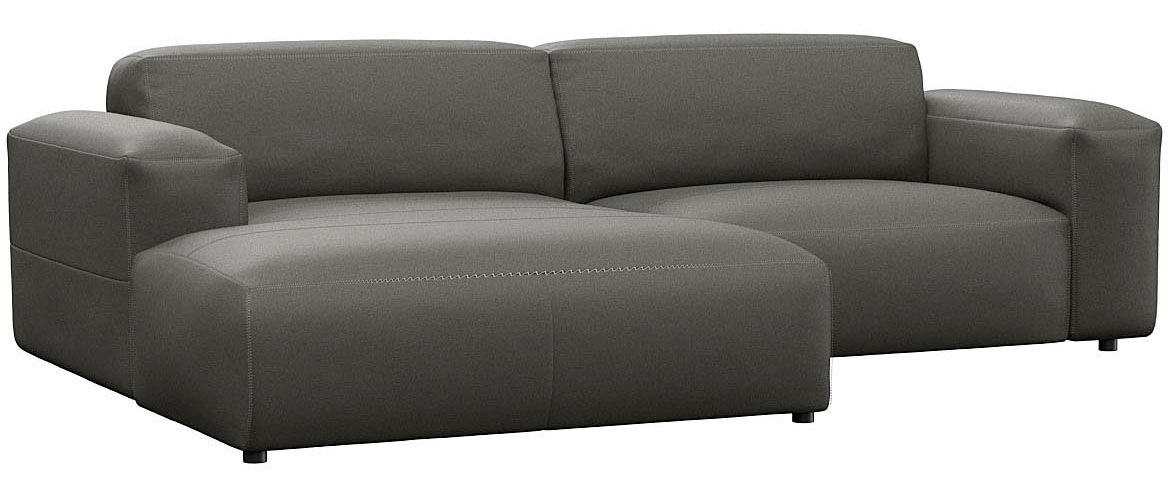FLEXLUX Ecksofa »Lucera Chaislongue rechts oder links, L-Form, bequem«, modern & anschmiegsam, Kaltschaum, Stahl-Wellenunterfederung