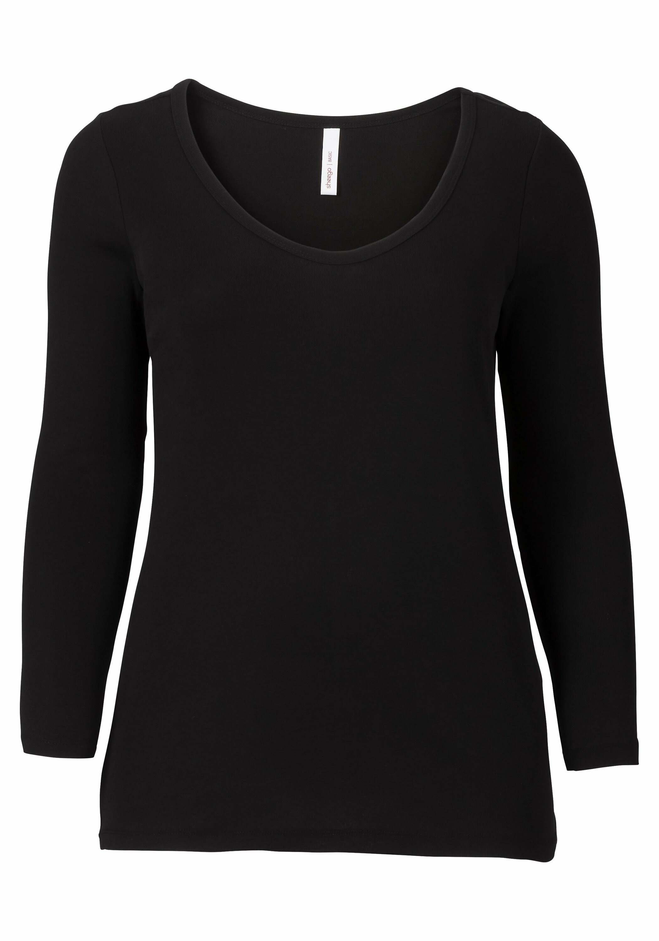 Sheego Langarmshirt »Langarmshirt aus Baumwolle«, aus Baumwolle